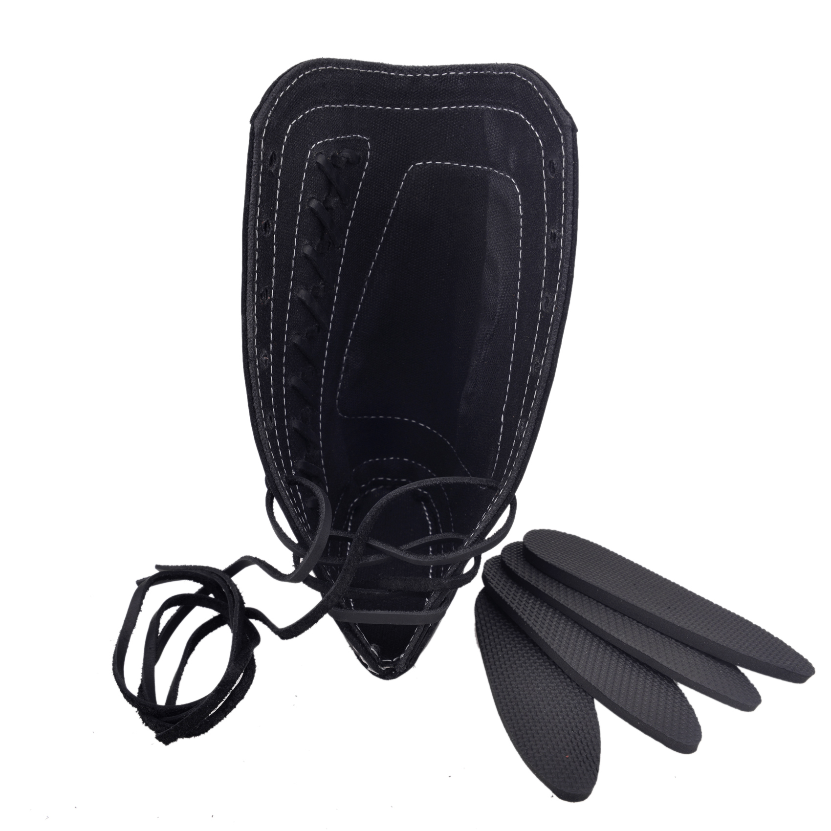 1 Set of Leather Rifle Buttstock Shell Slots with Matched Gun Sling For .30-06, 308 .45-70