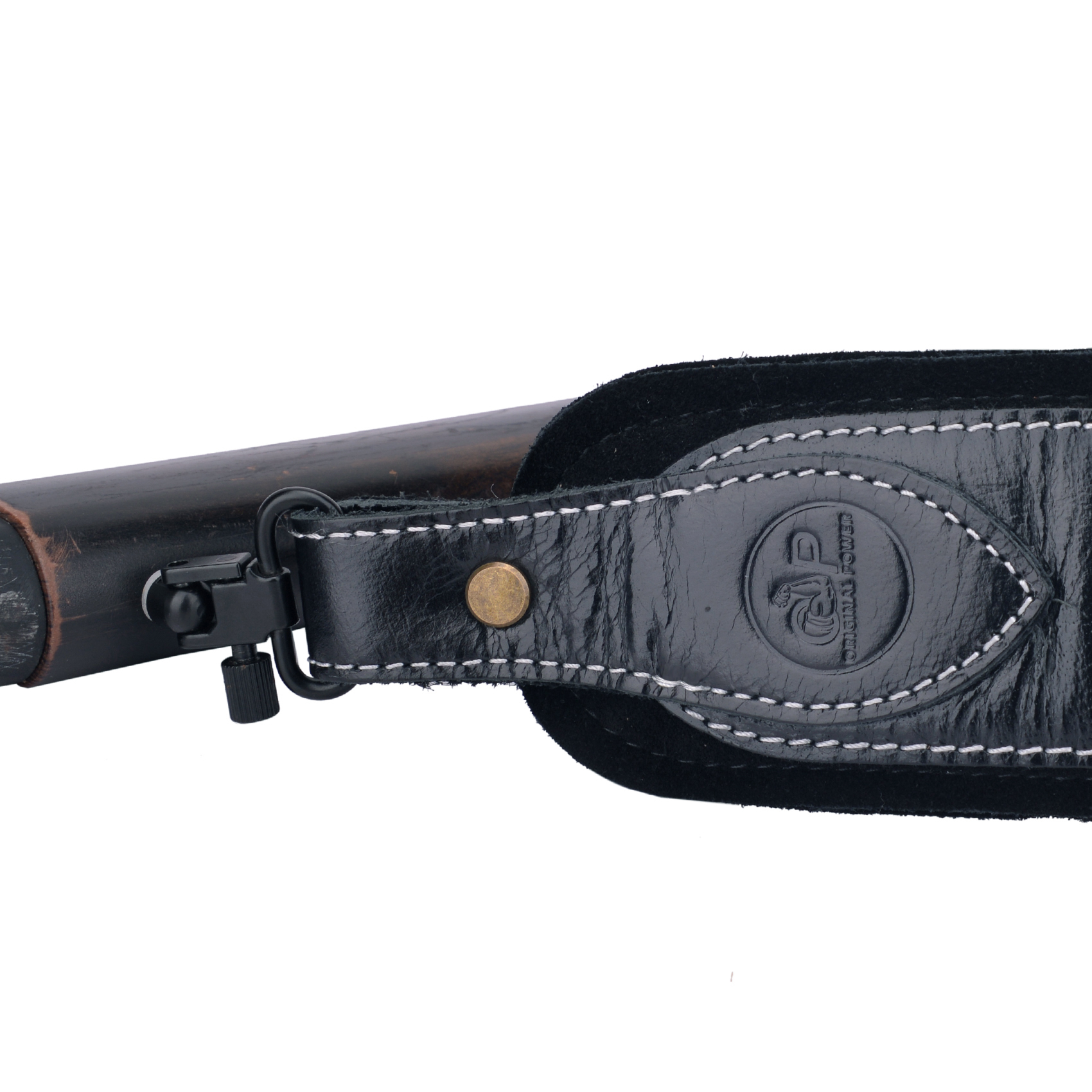 Buffalo Hide Leather Rifle Sling Shotgun Shoulder Strap 1Wide With Swivels .308 .30-30 .22LR 12GA