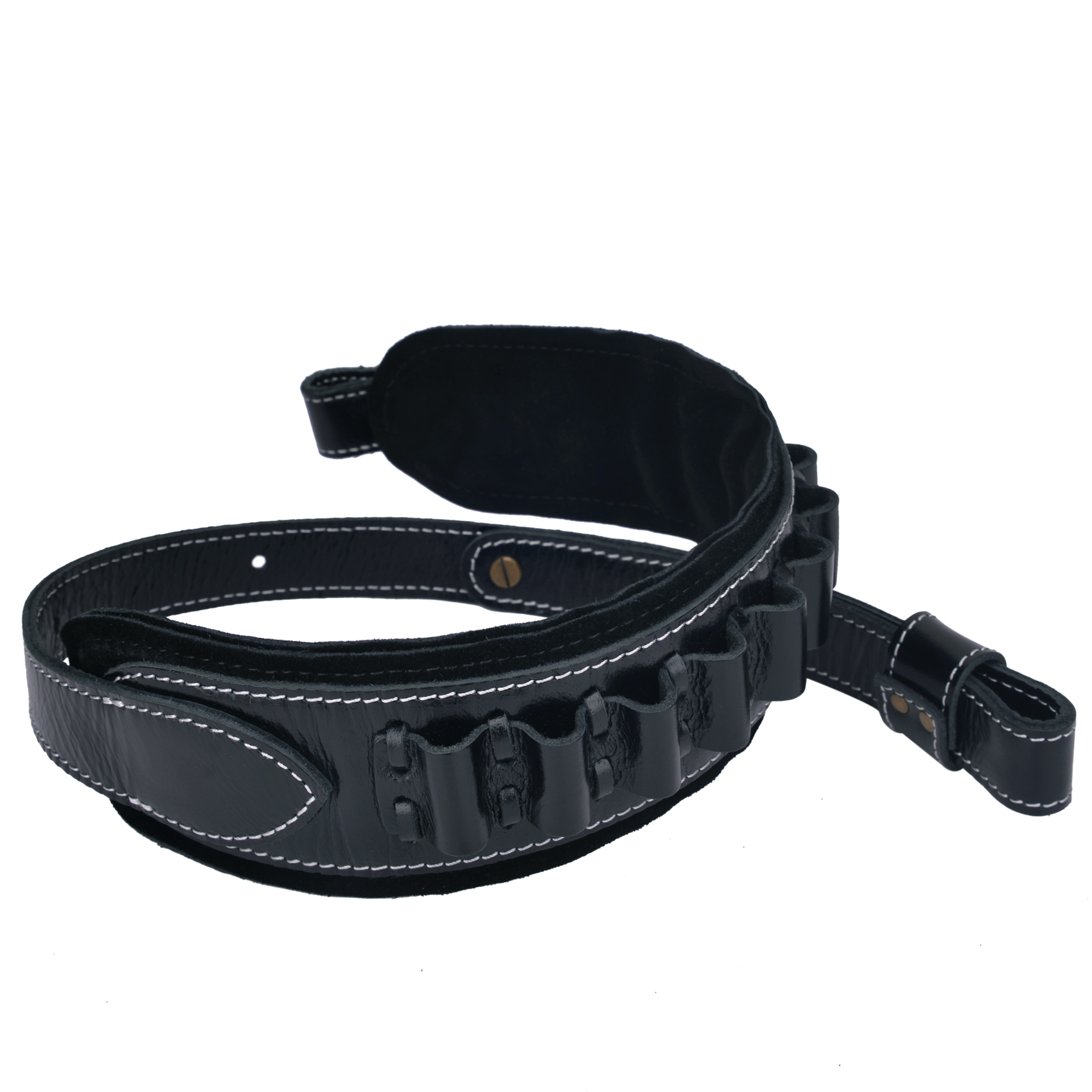 Buffalo Hide Leather Rifle Sling Shotgun Shoulder Strap 1Wide With Swivels .308 .30-30 .22LR 12GA