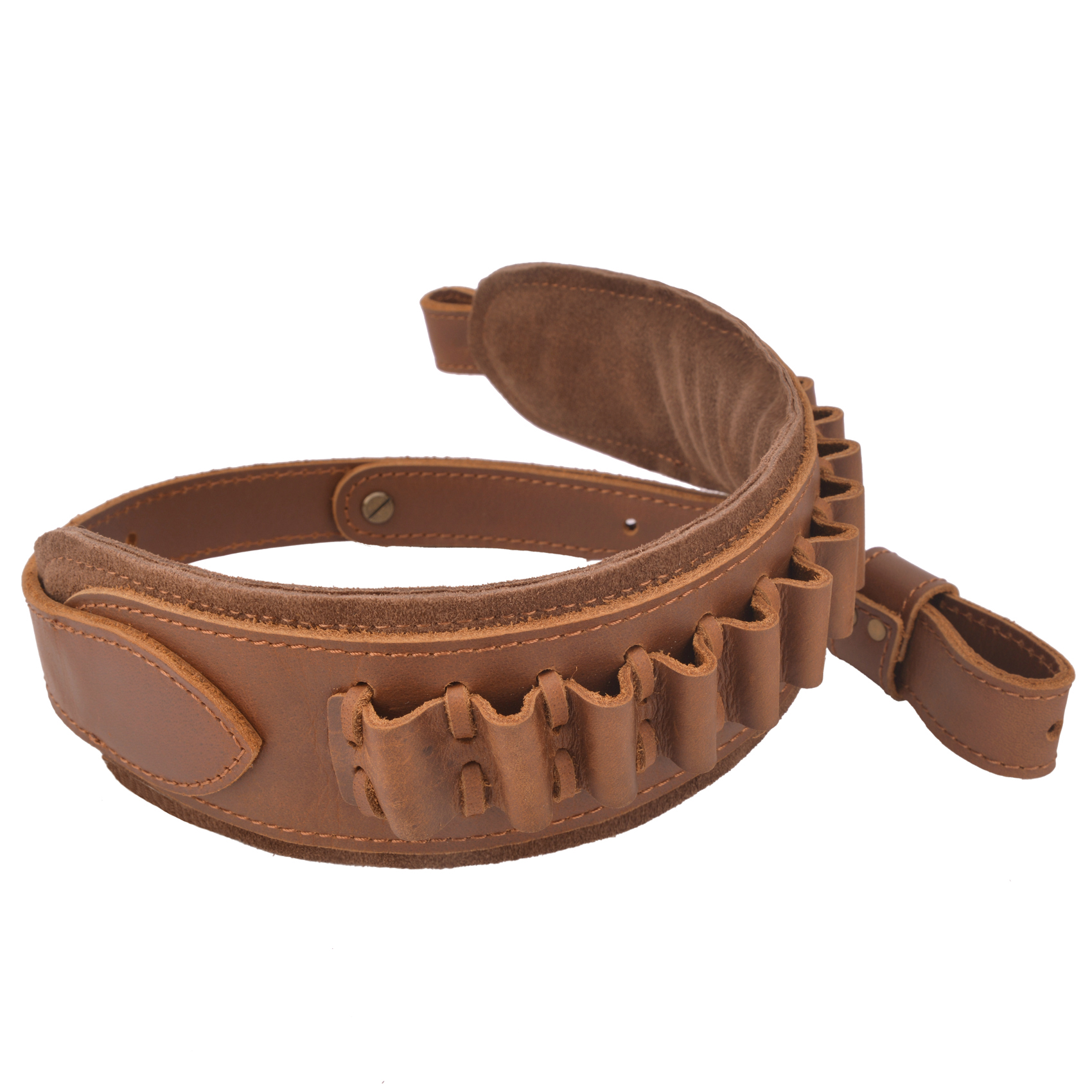 Buffalo Hide Leather Rifle Sling Shotgun Shoulder Strap 1Wide With Swivels .308 .30-30 .22LR 12GA