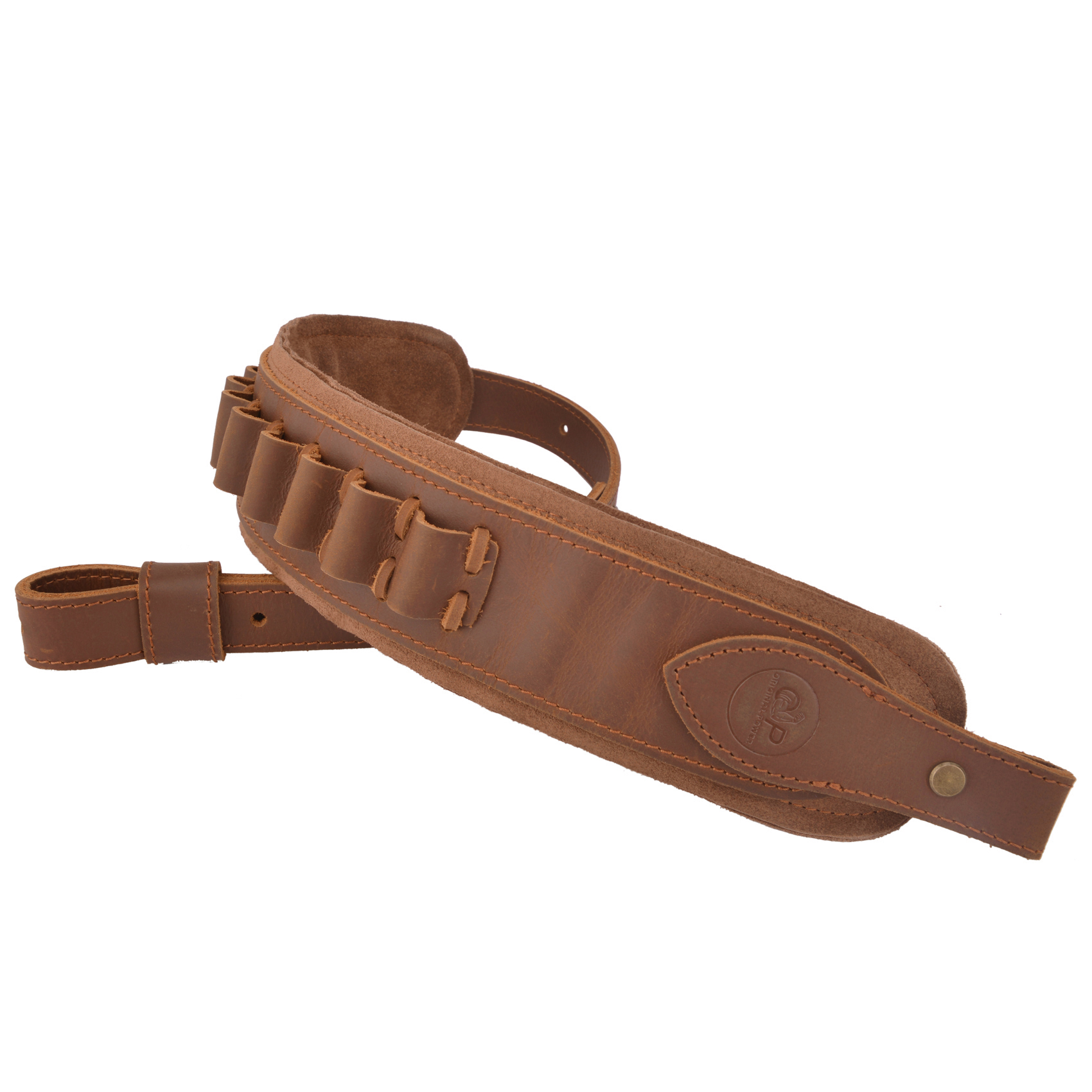 Brown Buffalo Hide Leather Rifle Sling Shotgun Shoulder Strap 1Wide With Swivels .308 45-70 30-06 22-250 410GA