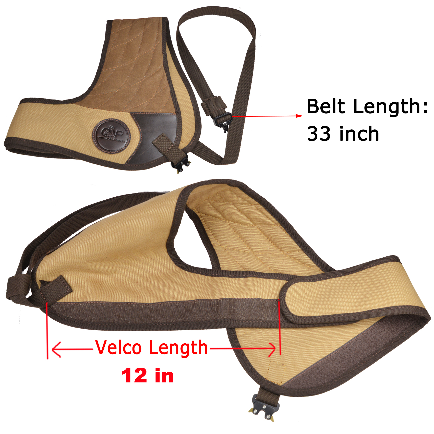 Leather Canvas Recoil Shoulder Pad Shooting Protector Vest Right / Left Handed