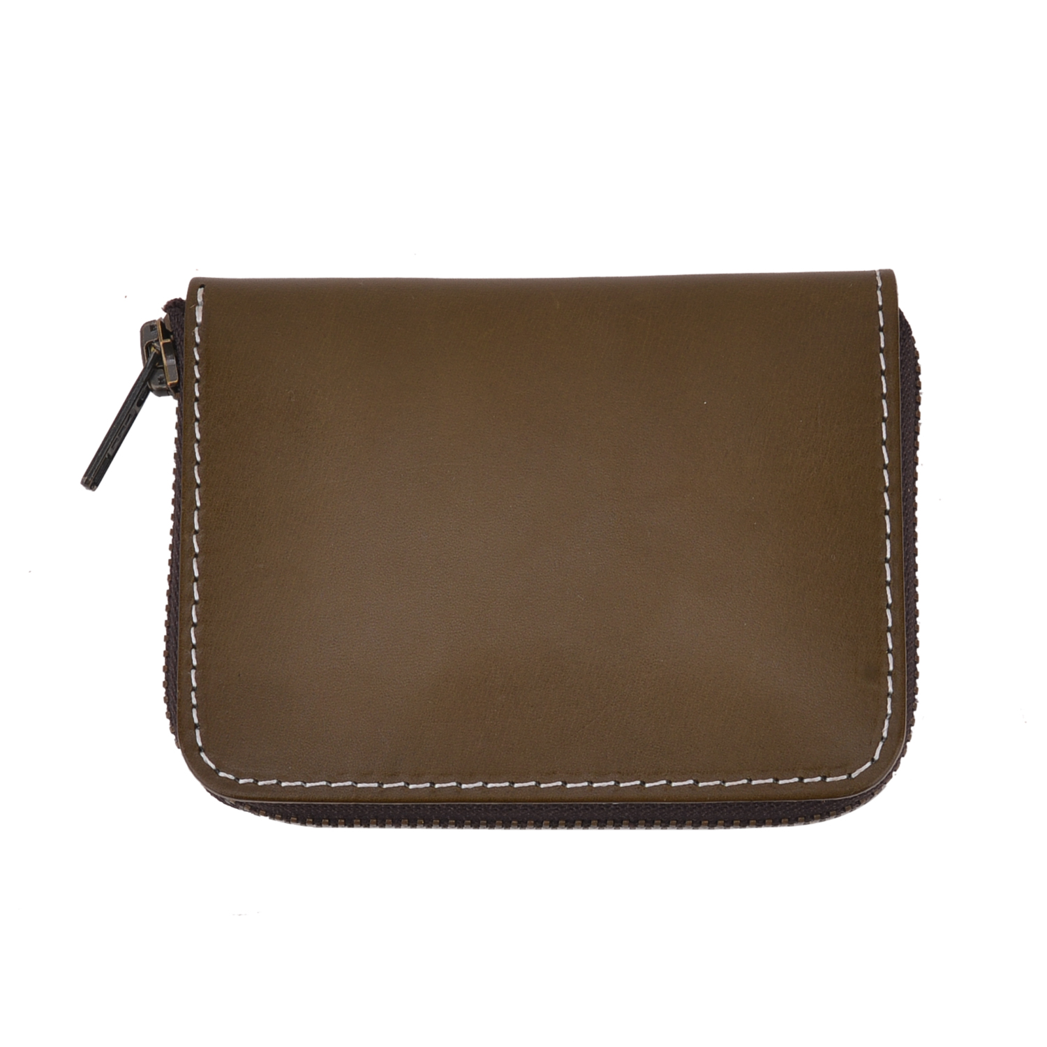 Genuine Leather Coin Pouch Change Holder for Men / Woman with Zipper Pouch