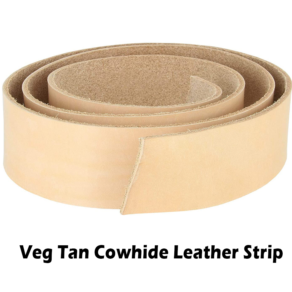 48-52 inch Leather Belt Strips Straps Cowhide DIY Van-Tanned Scraps