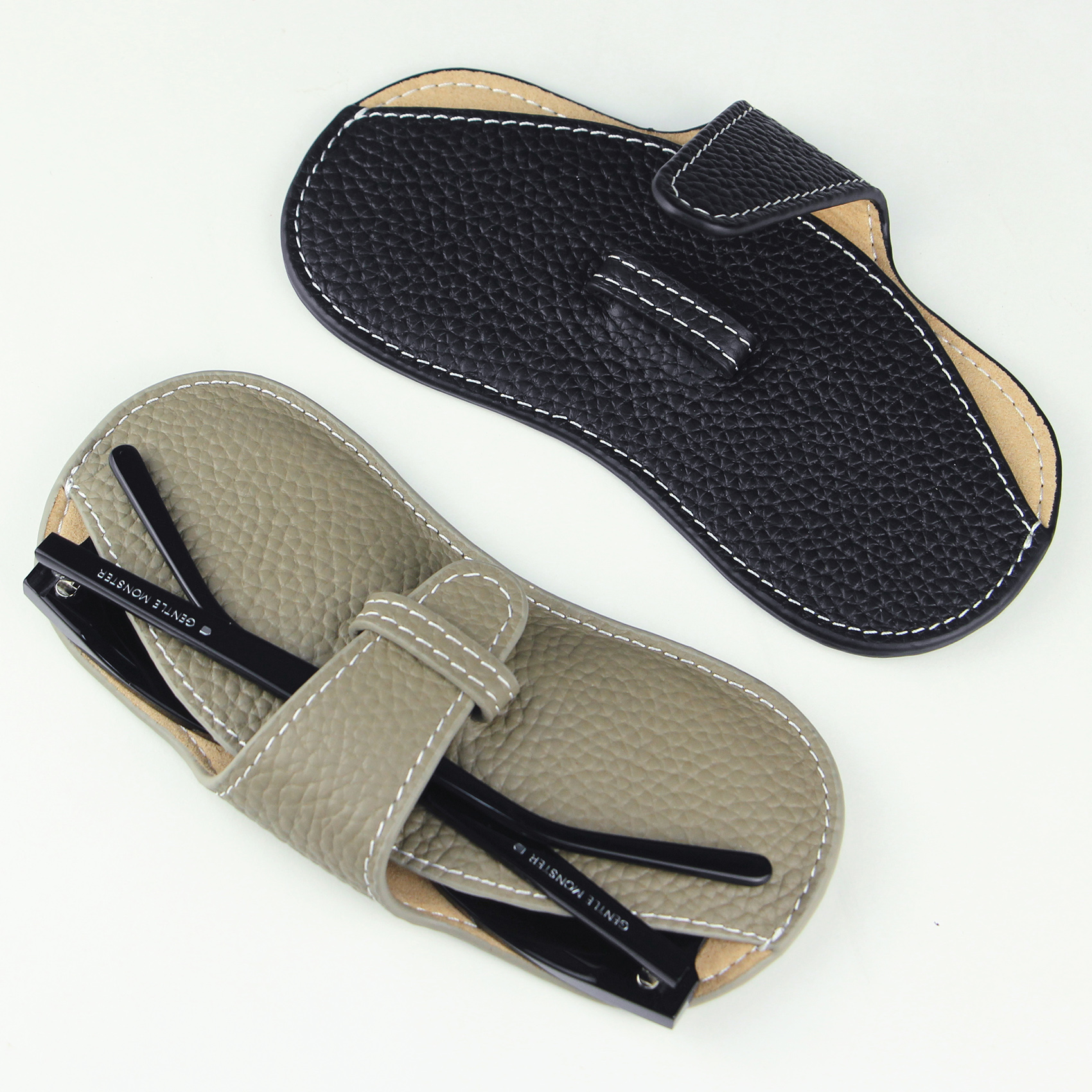 WAYNE'S DOG Genuine Leather Glasses Case Sunglasses Pouch Eyeglass Case for Men and Women