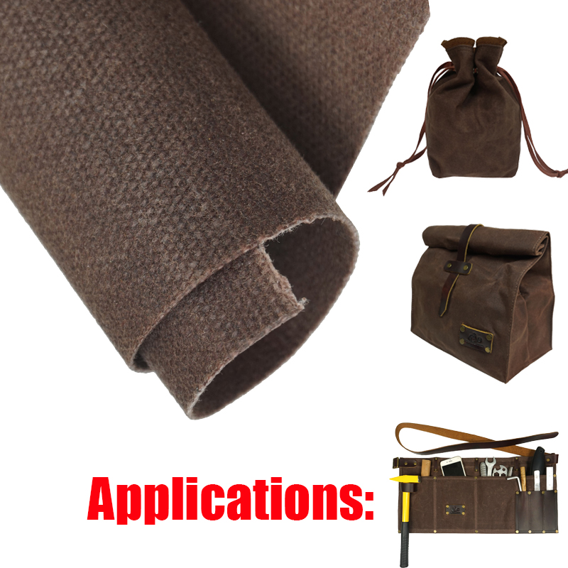 16 OZ Waxed Army Duck Canvas Tan Fabric By The Yard,100% Cotton Square