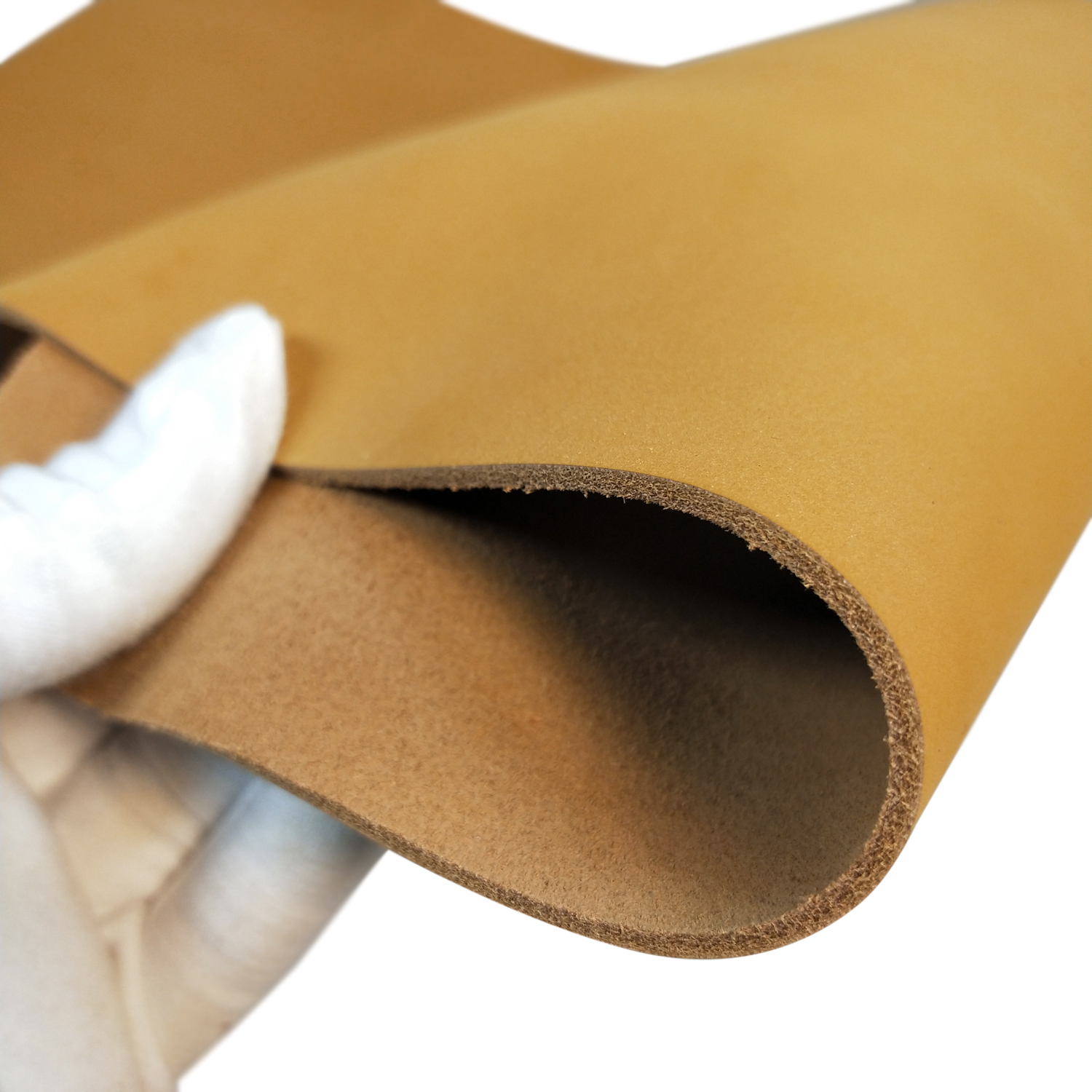 Golden Head-Brushed Genuine Cowhide Tooling Leather Square 5/6 OZ