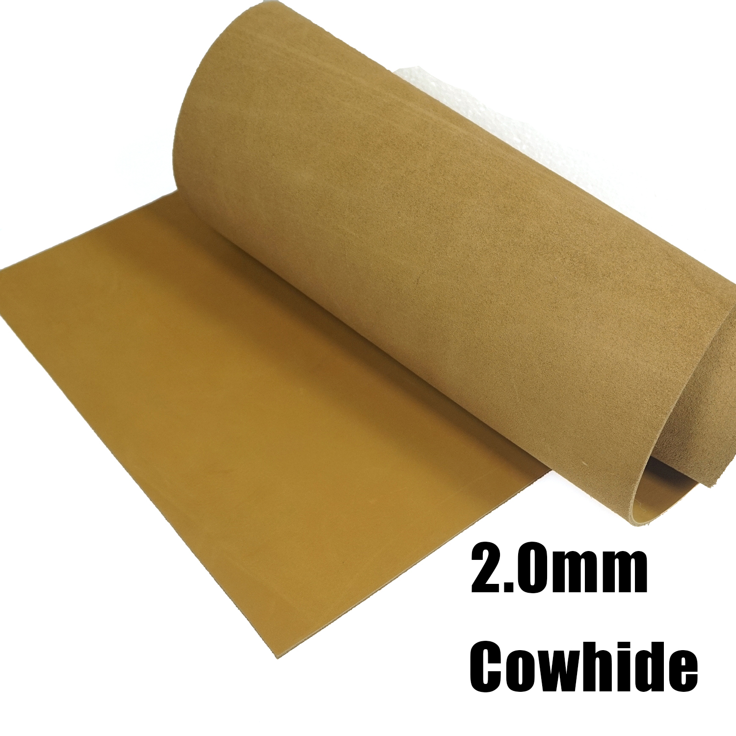 Golden Head-Brushed Genuine Cowhide Tooling Leather Square 5/6 OZ