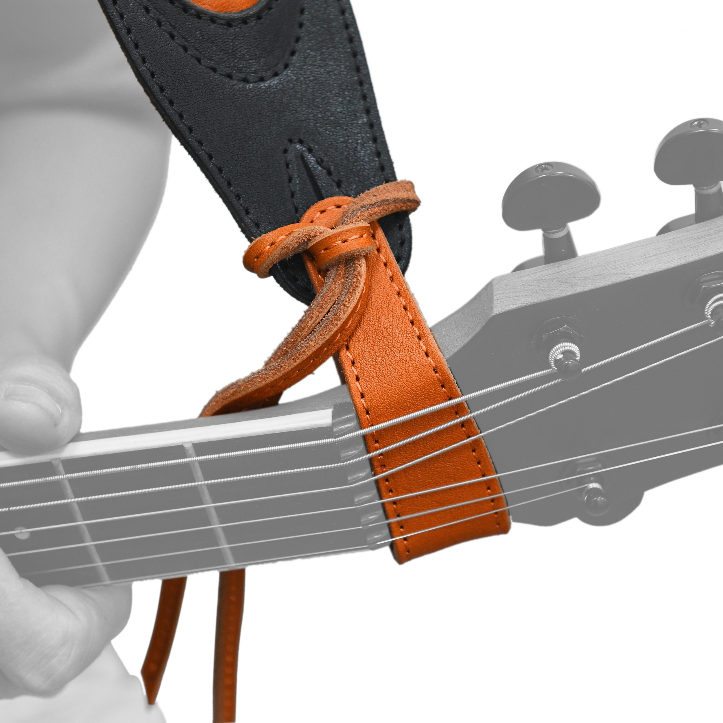 Guitar Strap Leather Real Cowhide Adjust for Acoustic Electric Bass