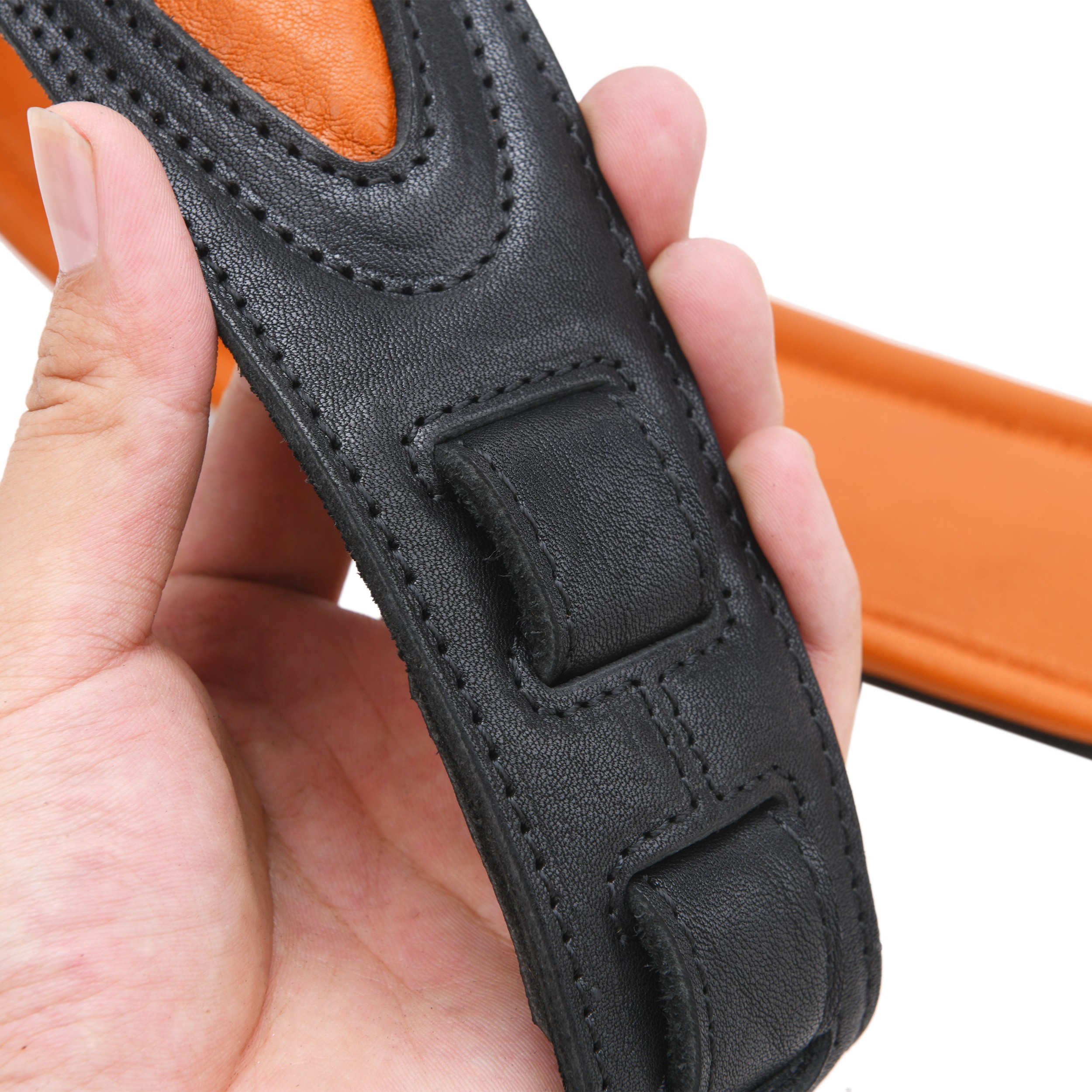 Guitar Strap Leather Real Cowhide Adjust for Acoustic Electric Bass