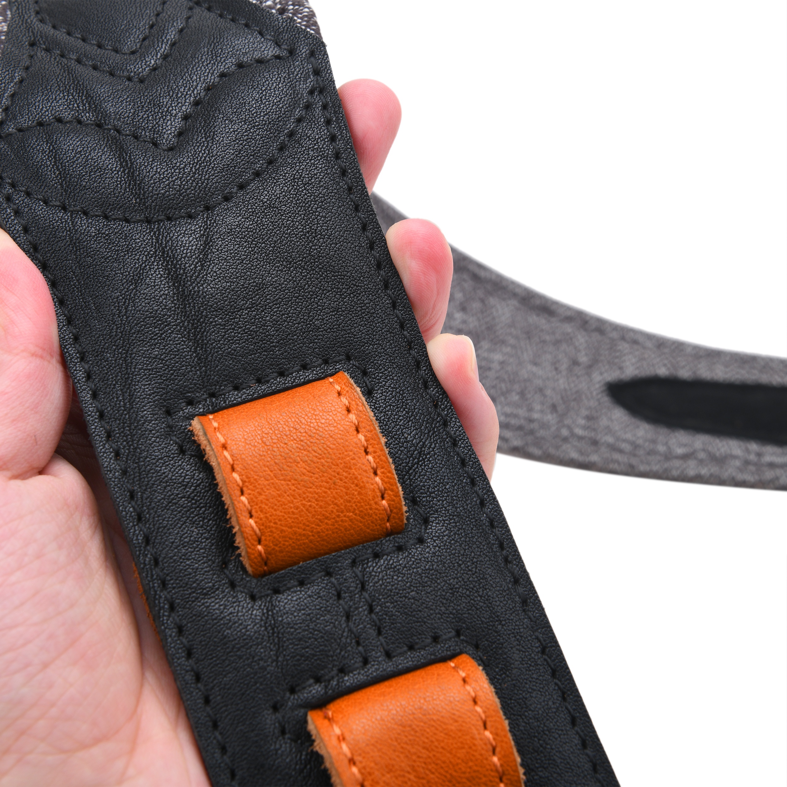 Padded Leather Guitar Strap 3" Wide Adjustable Belt for Electric Bass