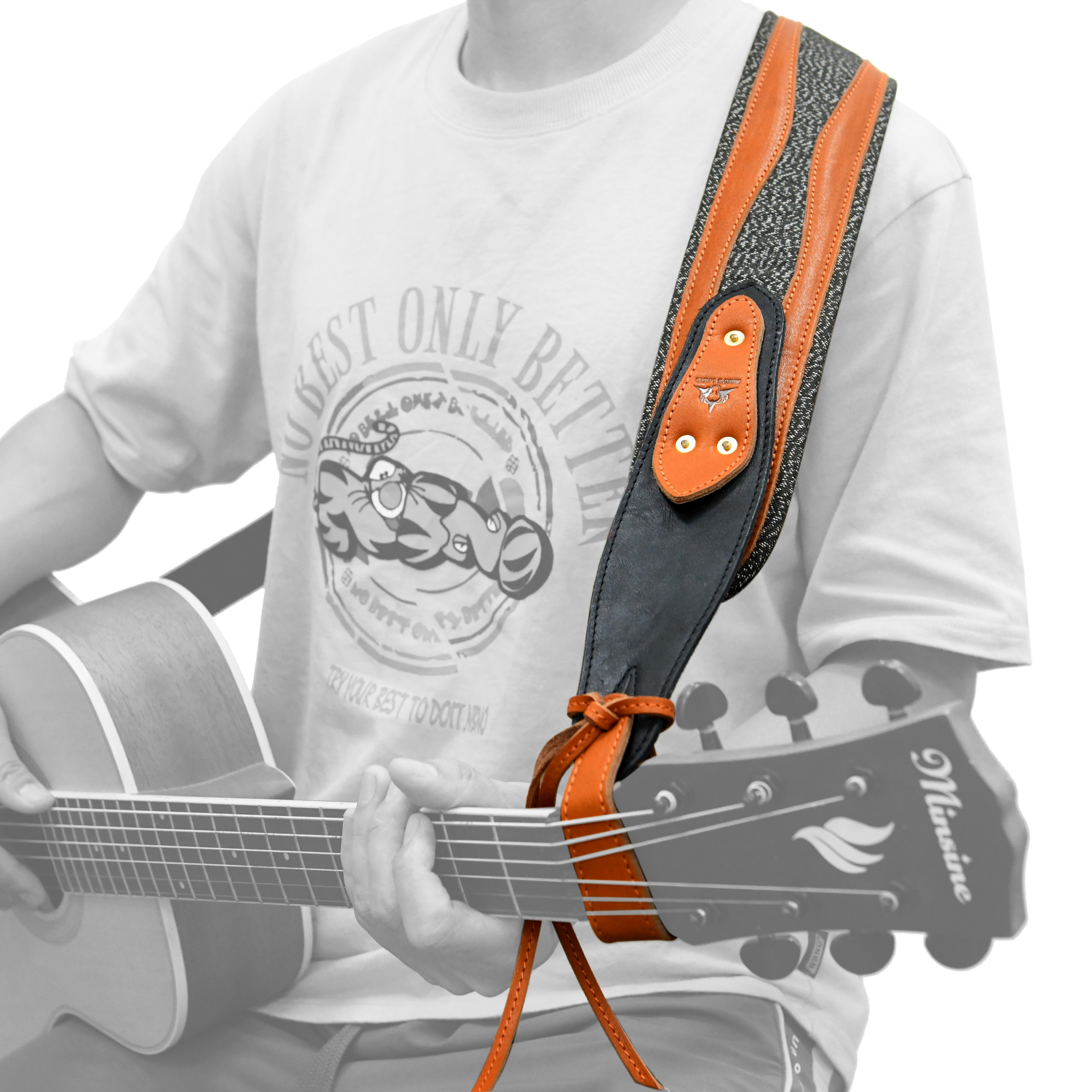 Padded Cowhide Leather Guitar Strap for Acoustic Electric Bass Guitar