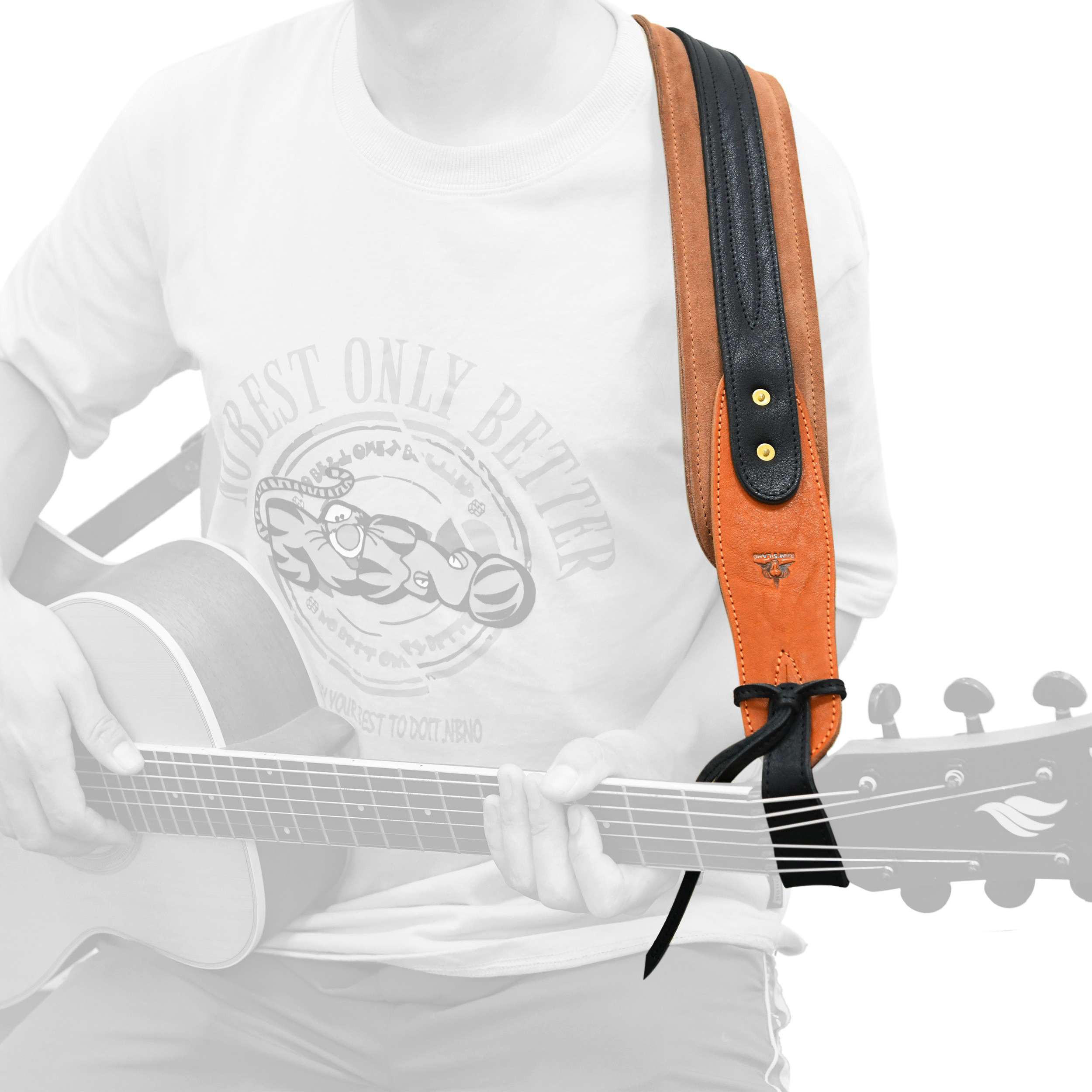 Leather Guitar Strap Western Series for Electric, Acoustic ,Bass Guitars