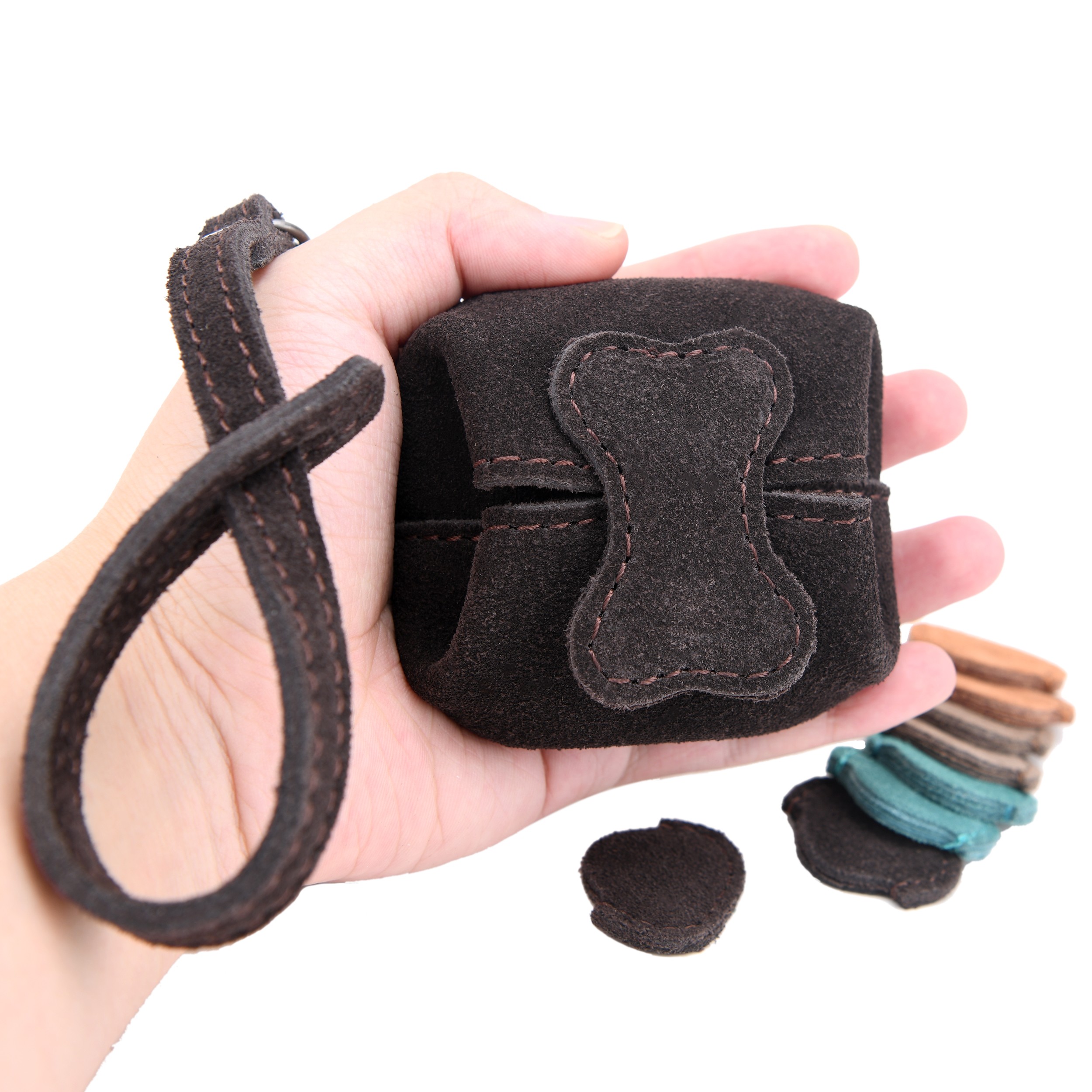 Leather Guitar Pick Holder, Cowhide Mini Coin Pocket | Coin Pouch