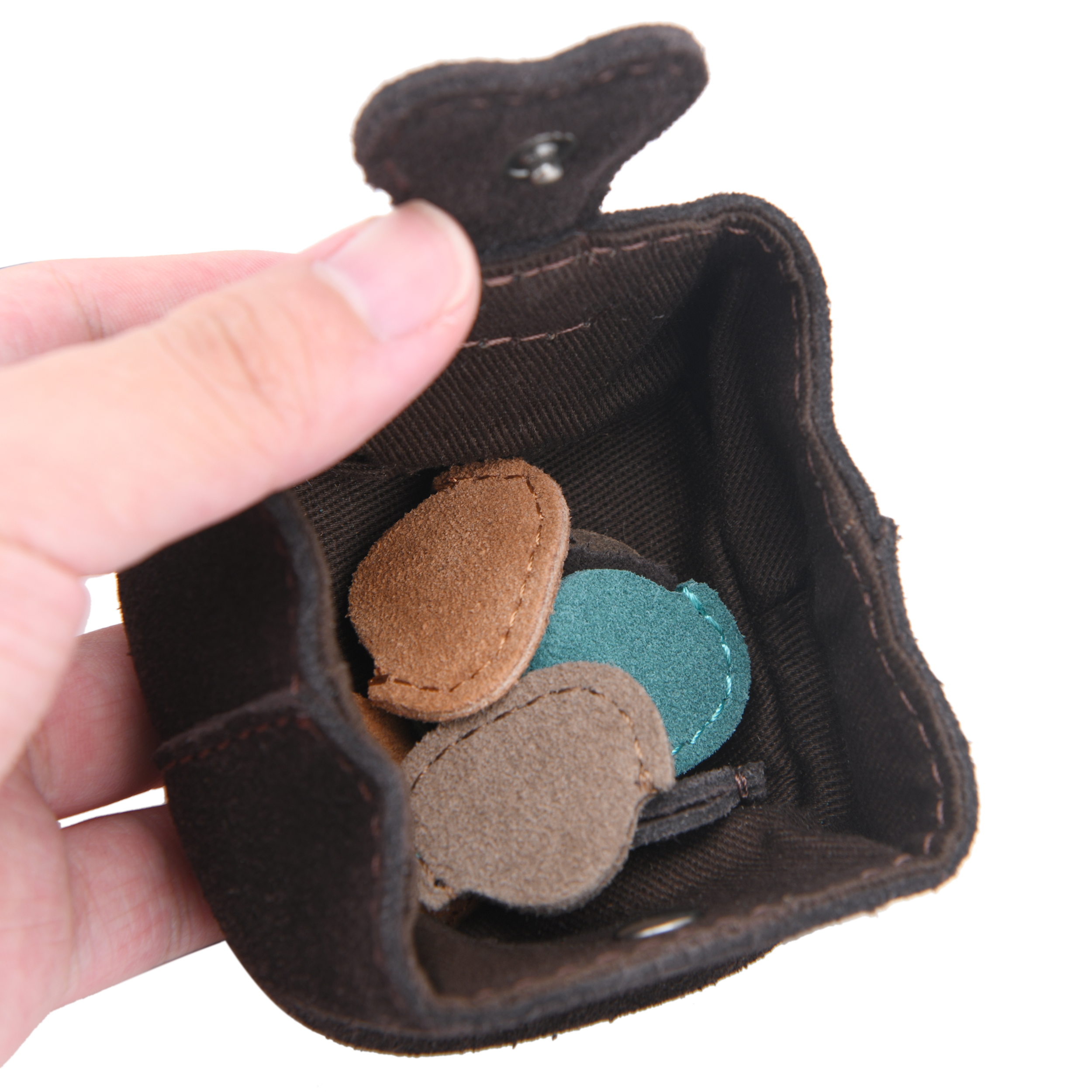 Leather Guitar Pick Holder, Cowhide Mini Coin Pocket | Coin Pouch