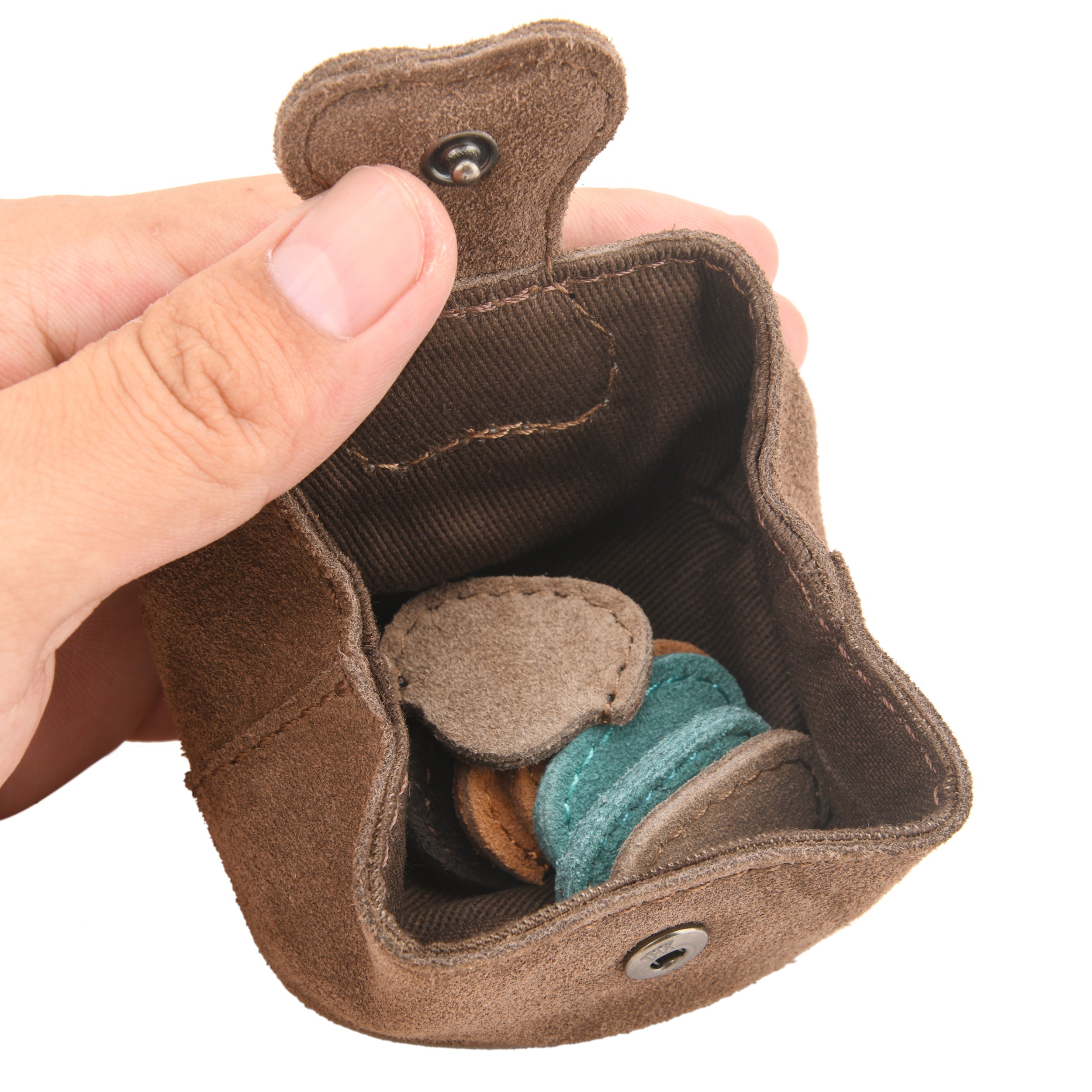 Leather Guitar Pick Holder, Cowhide Mini Coin Pocket | Coin Pouch