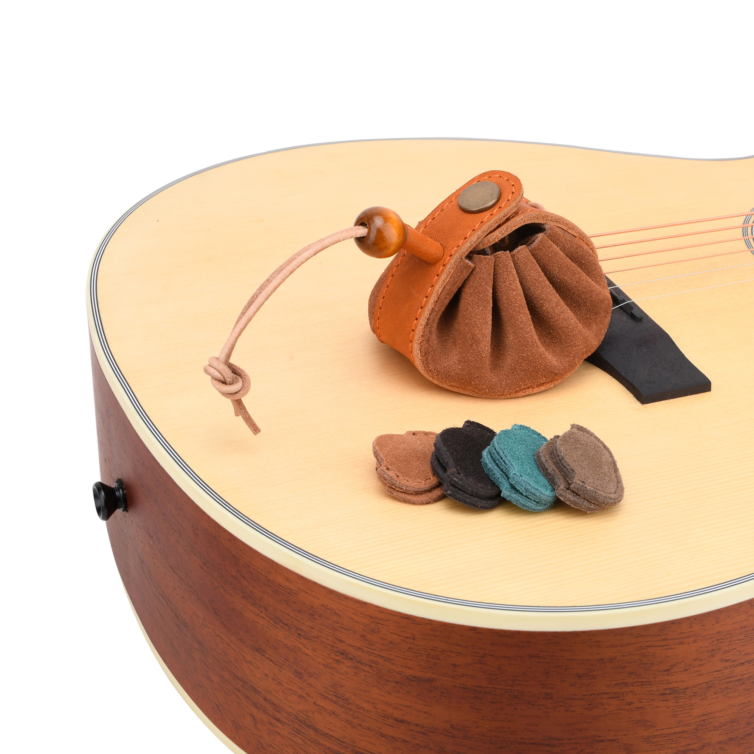 Leather Guitar Picks Holder Case, Coin Pouch Compact Change Holder