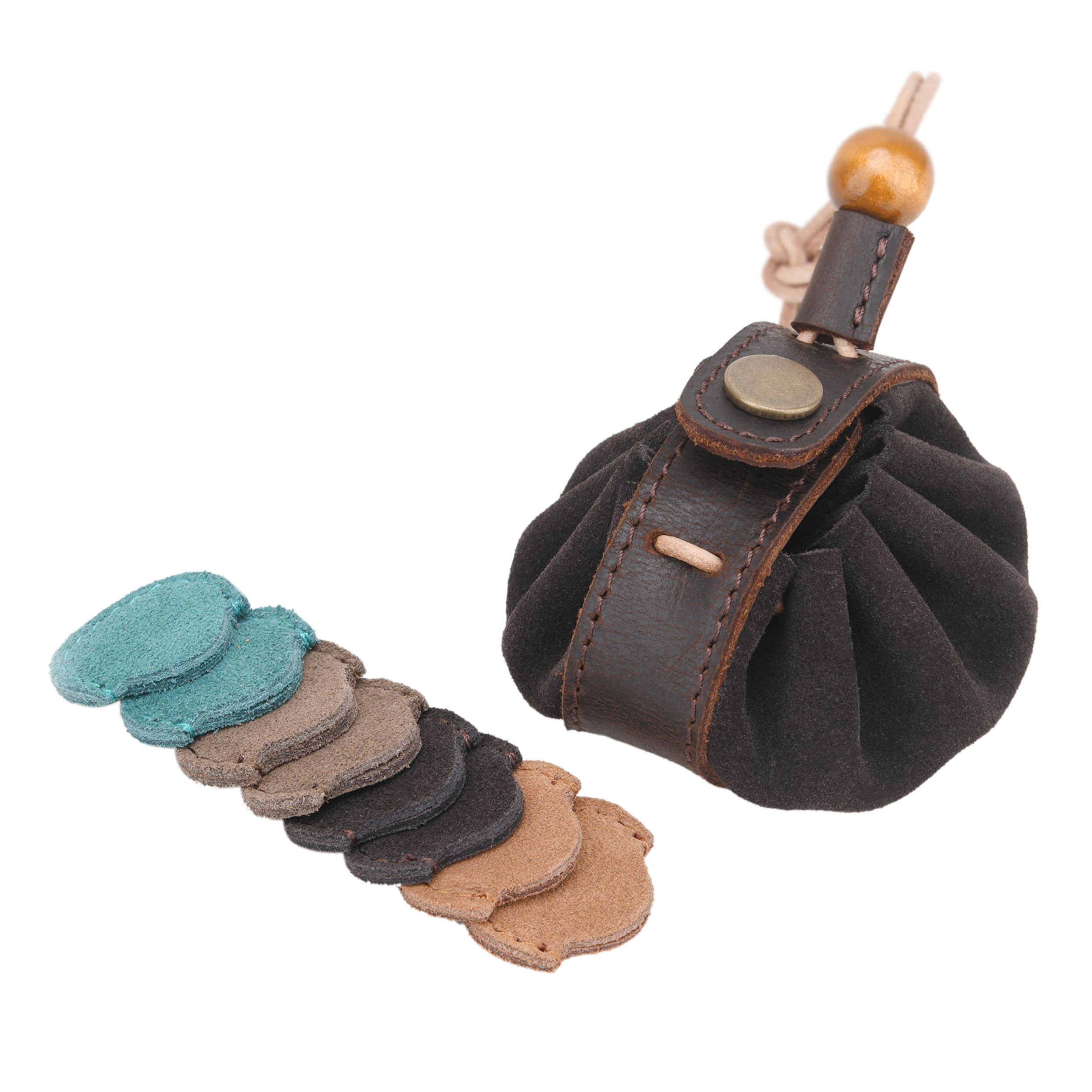 Leather Guitar Picks Holder Case, Coin Pouch Compact Change Holder