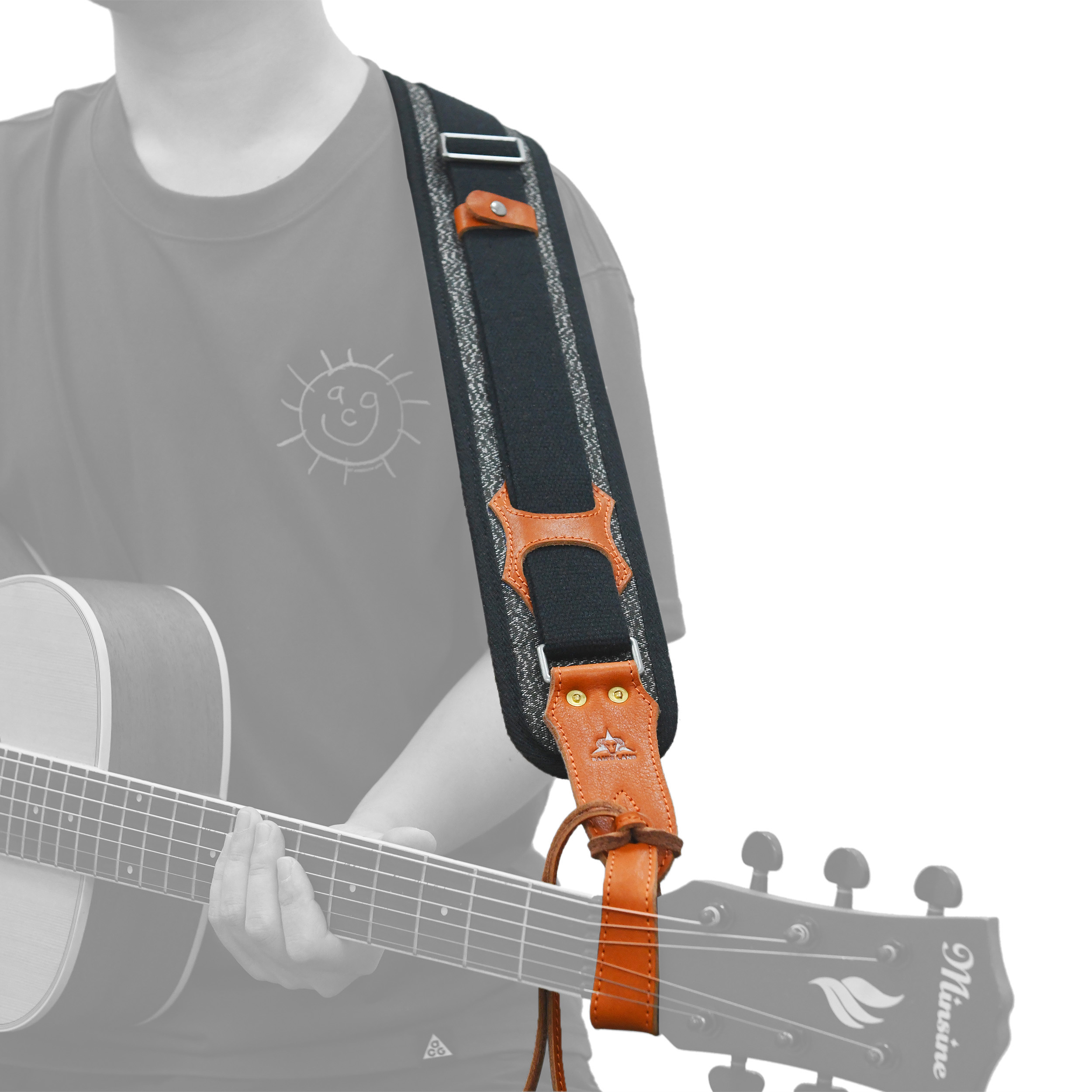 Leather Guitar Strap 3" Inch Wide Vintage Padded Guitar and Bass Strap