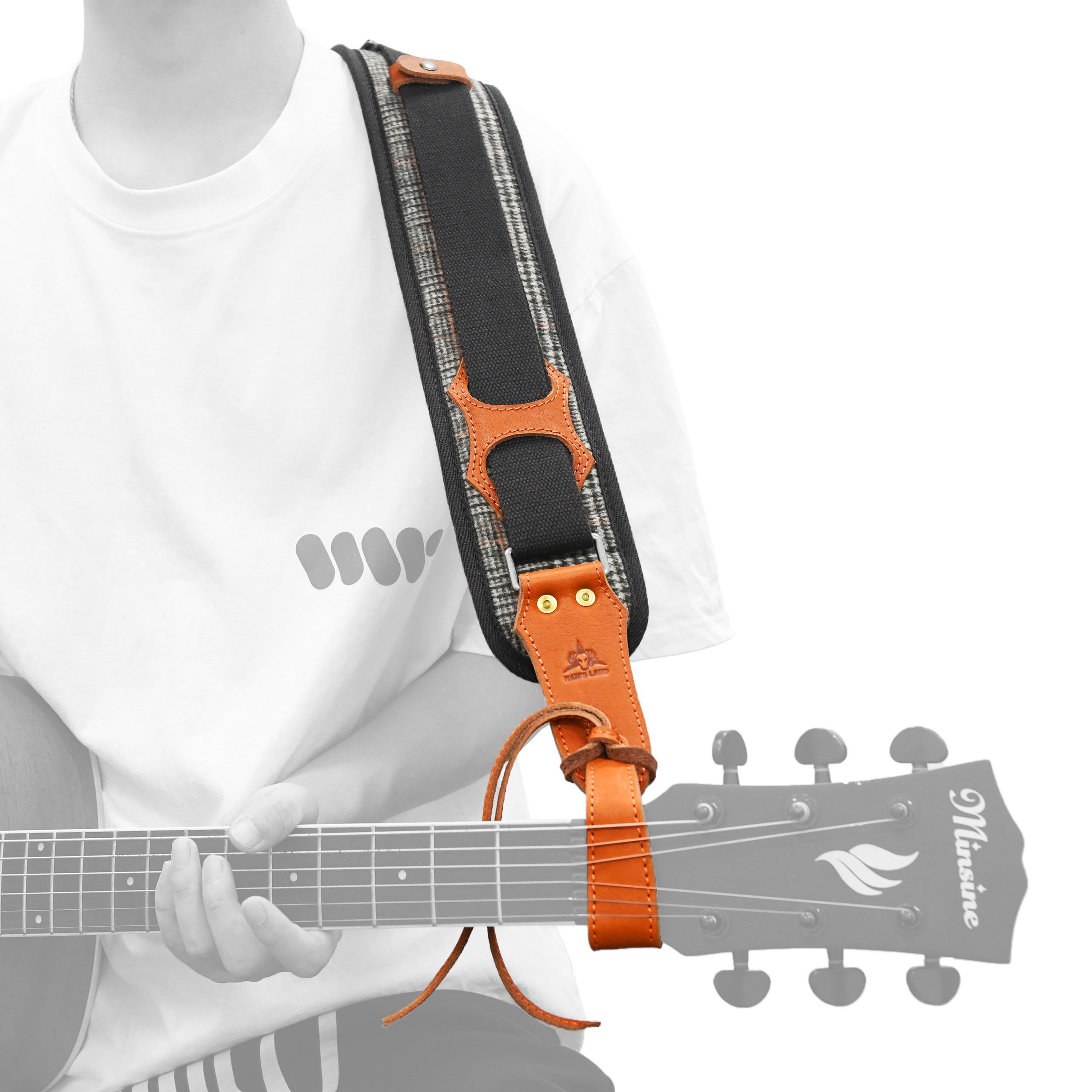 Leather Guitar Strap 3" Inch Wide Vintage Padded Guitar and Bass Strap