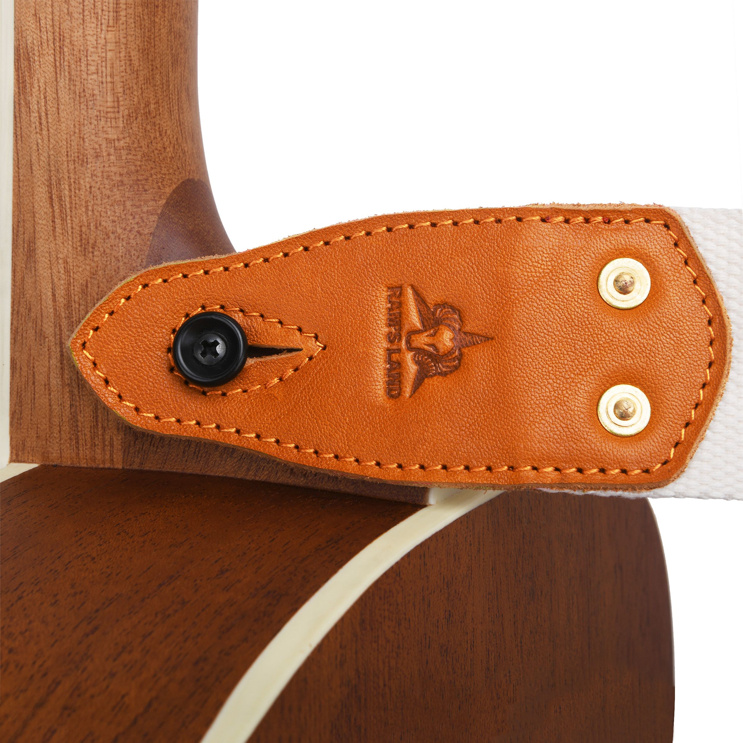 White Guitar Strap, Soft Cotton & Leather Ends Strap for Electric & Bass Guitars