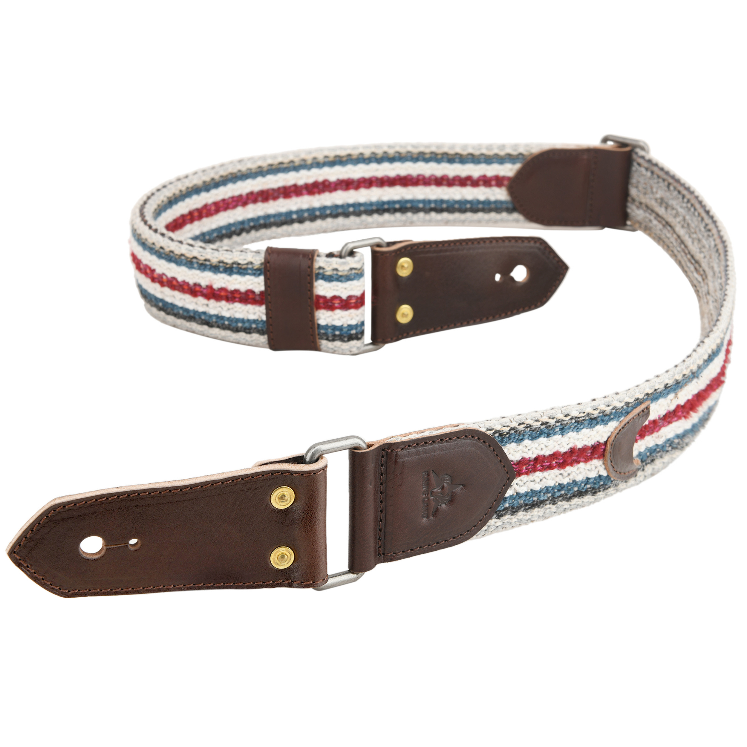 Cotton Guitar Strap for Electric Guitars Bass, Cowhide Leather End