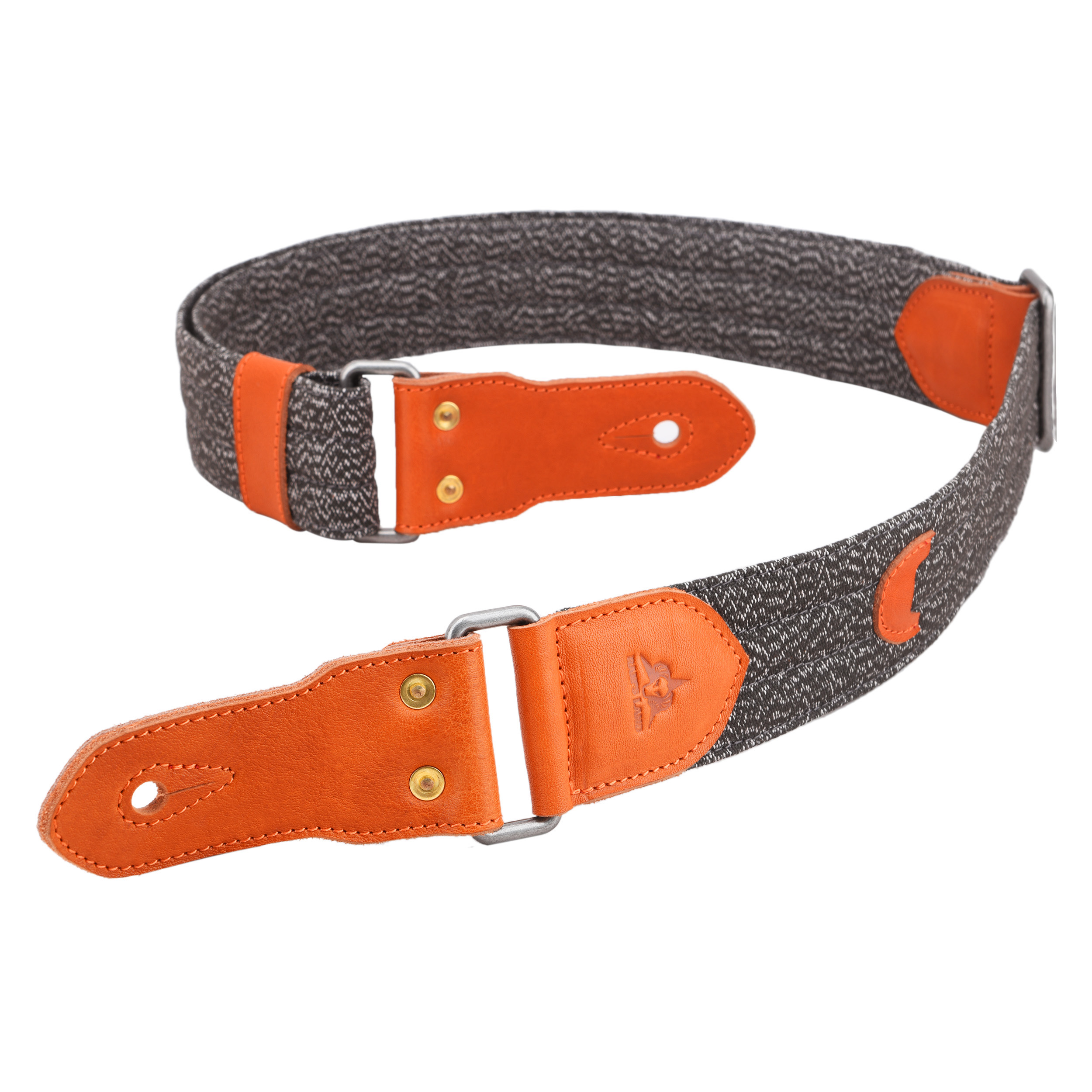 Stripe Cotton Guitar Strap for Electric Guitars Bass, Cowhide End