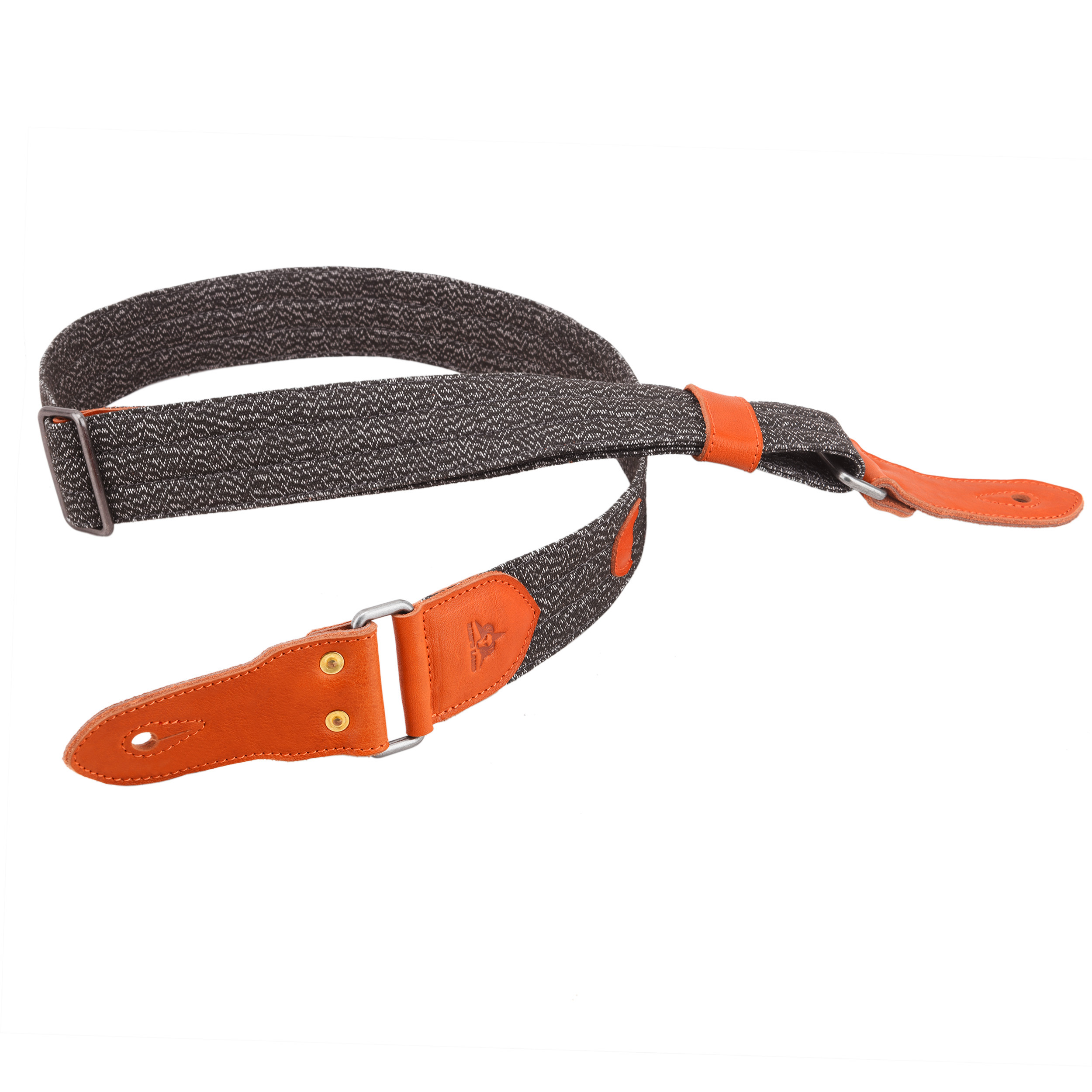 Stripe Cotton Guitar Strap for Electric Guitars Bass, Cowhide End