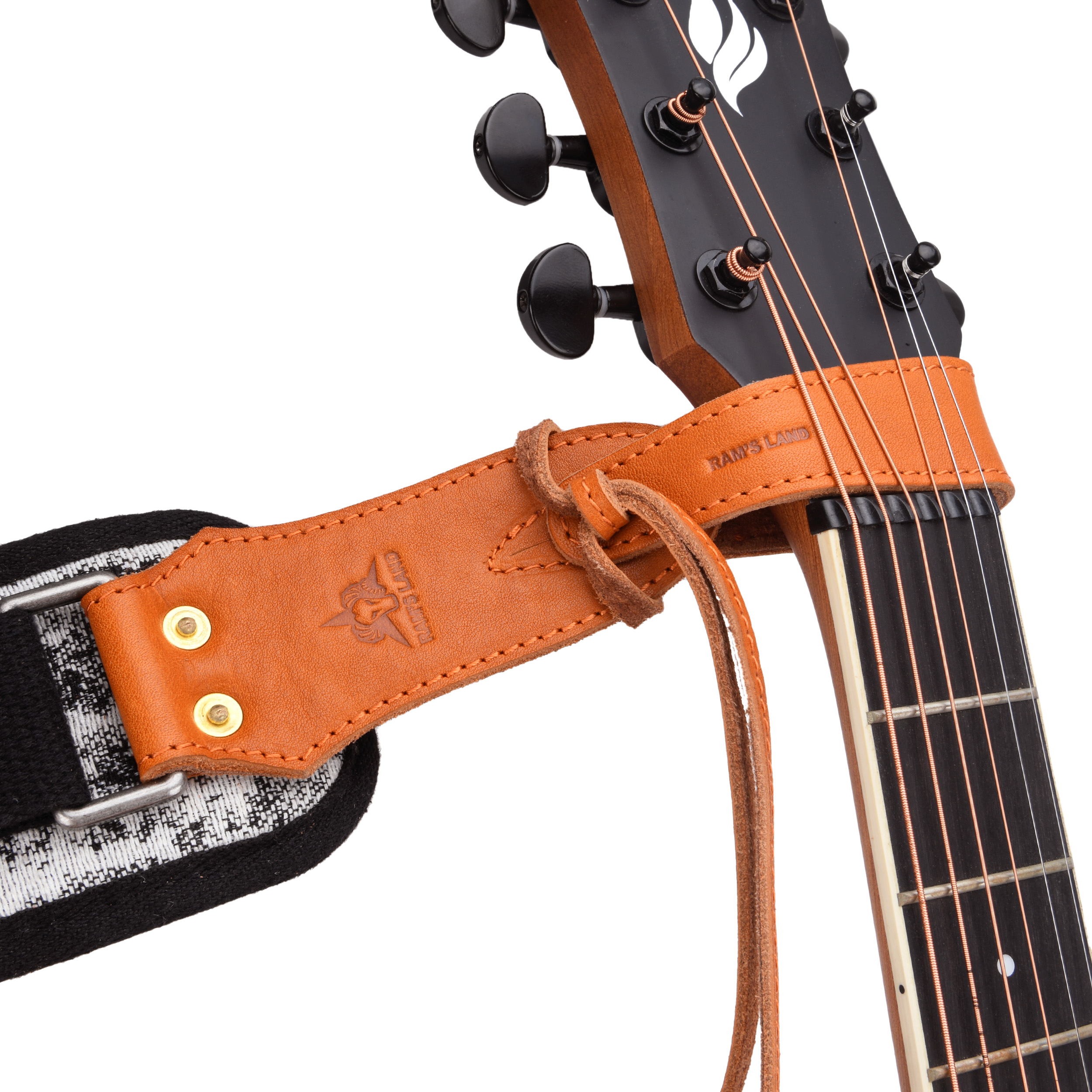 Cowhide Leather Guitar Neck Strap Lock, Leather Guitar Strap Button