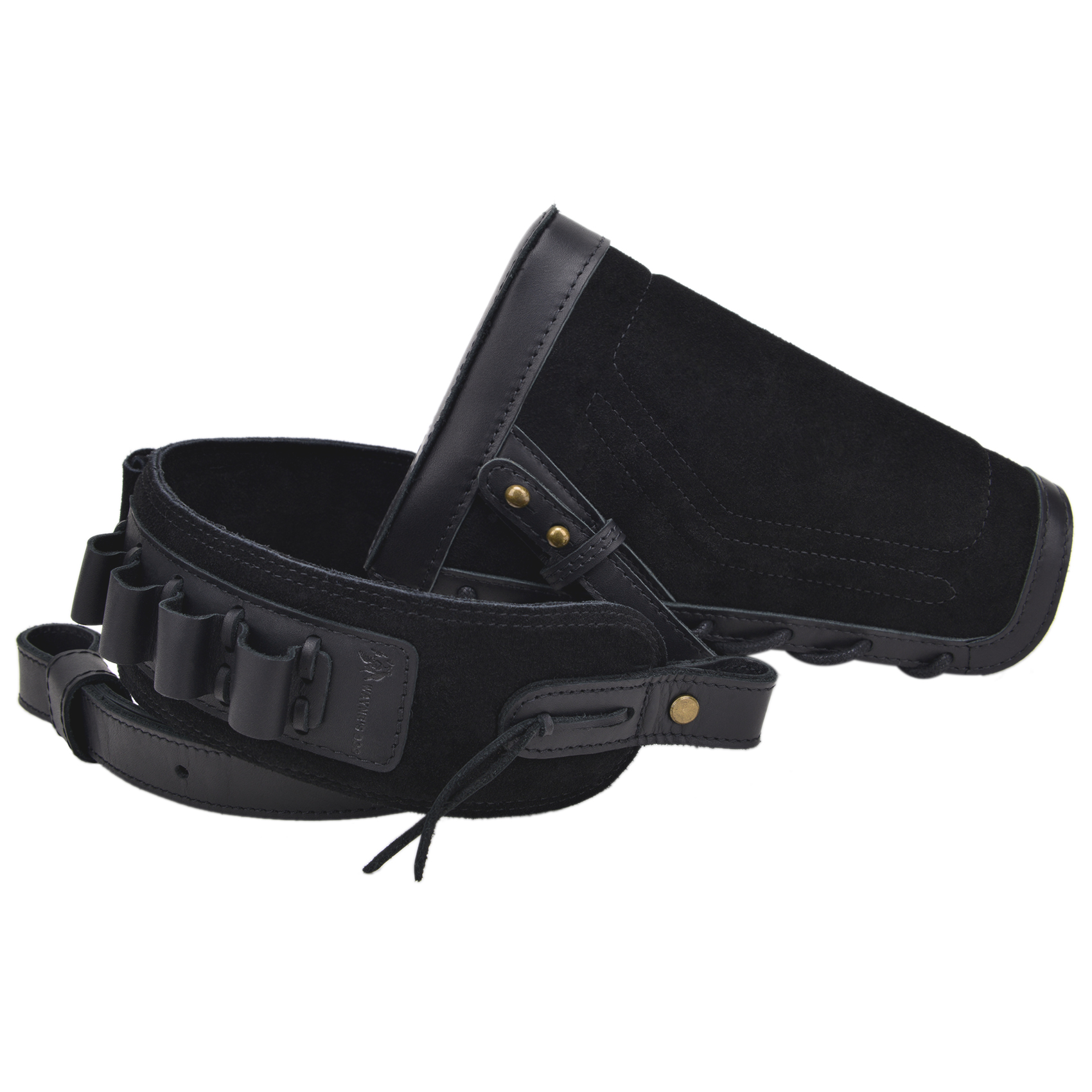 1 Set Leather No Drill Buttstock With Shotgun Sling for 12/16/20GA