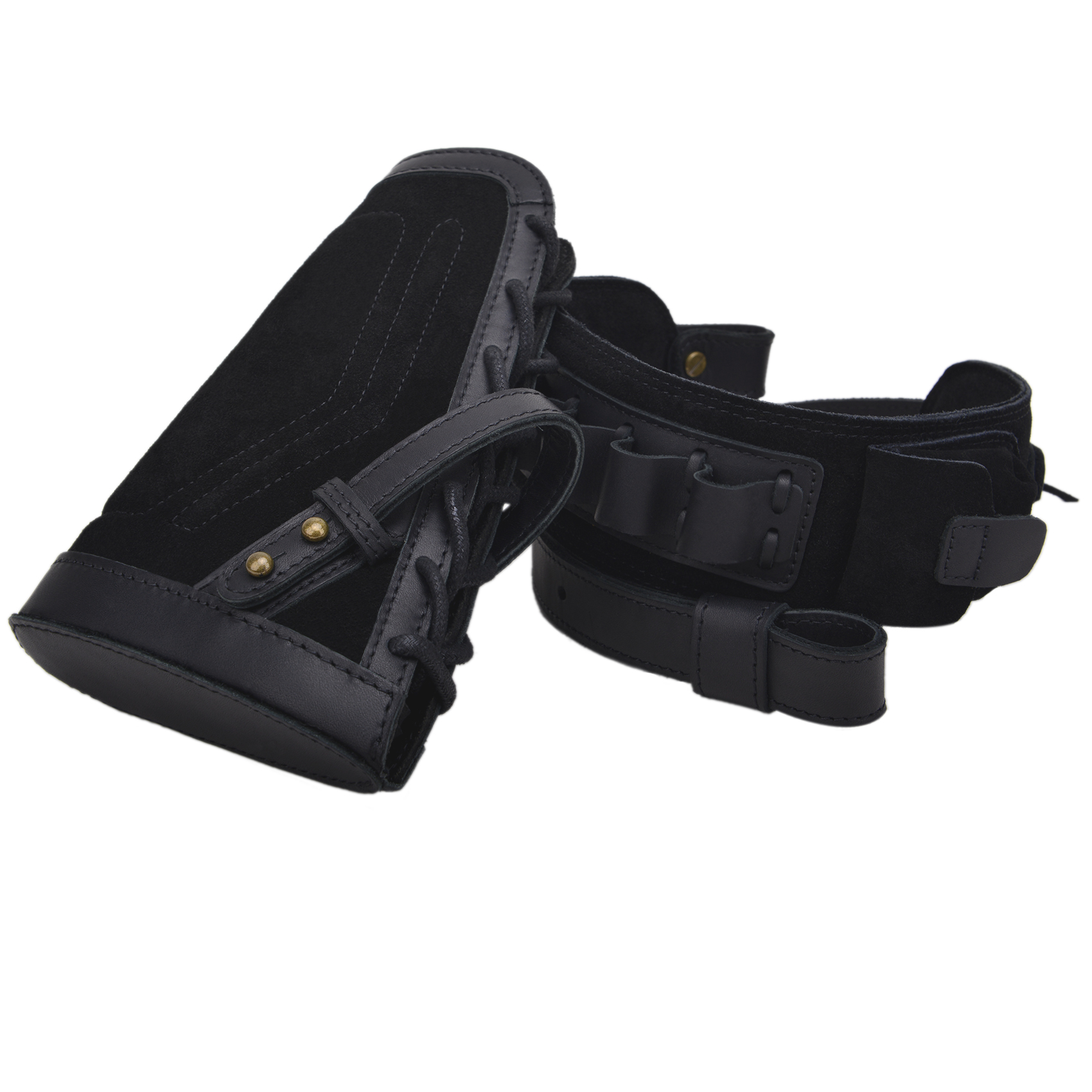 1 Set Leather No Drill Buttstock With Shotgun Sling for 12/16/20GA