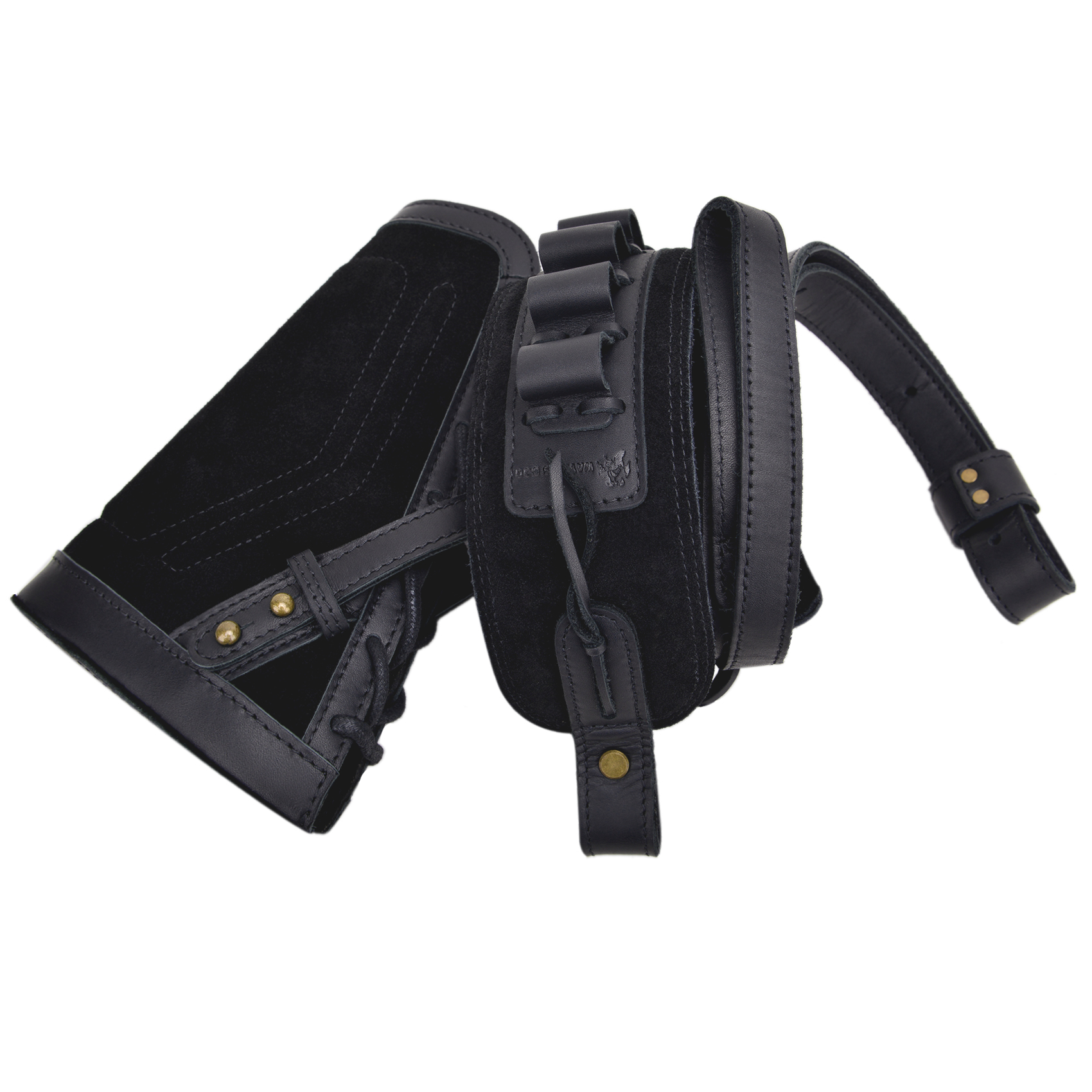 1 Set Leather No Drill Buttstock With Shotgun Sling for 12/16/20GA