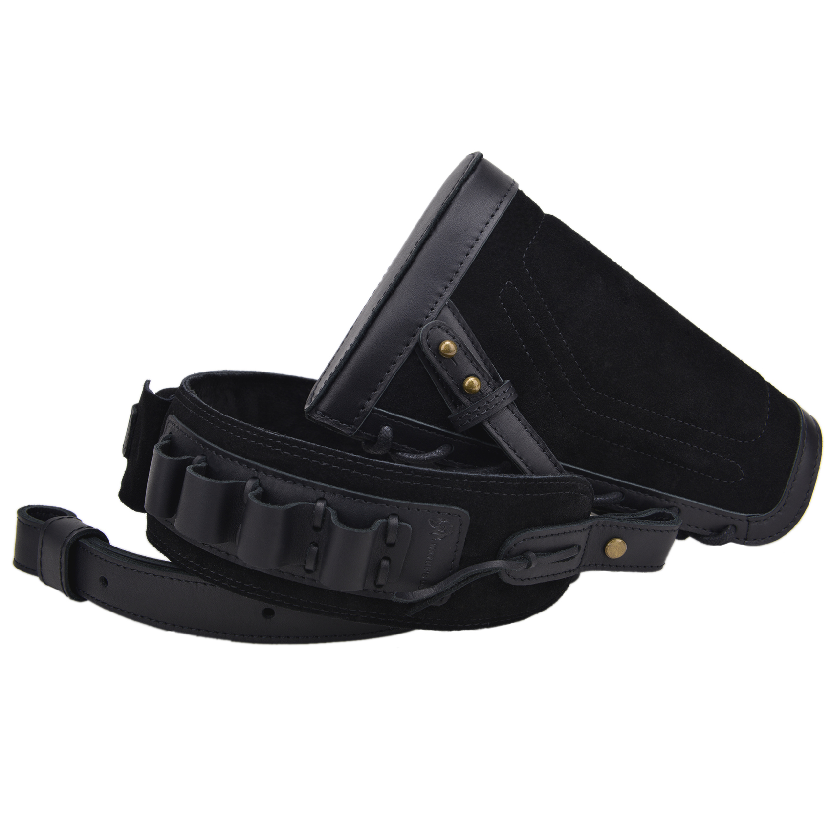 1 Set Leather No Drill Buttstock With Shotgun Sling for 12/16/20GA