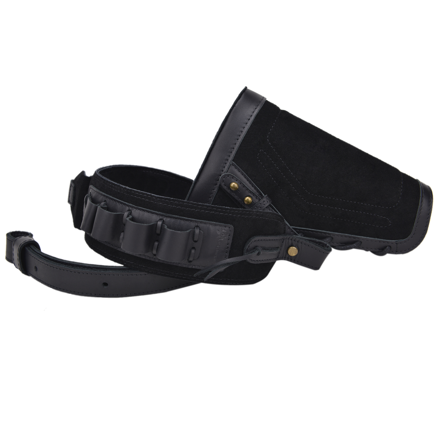 1 Set Leather No Drill Buttstock With Shotgun Sling for 12/16/20GA