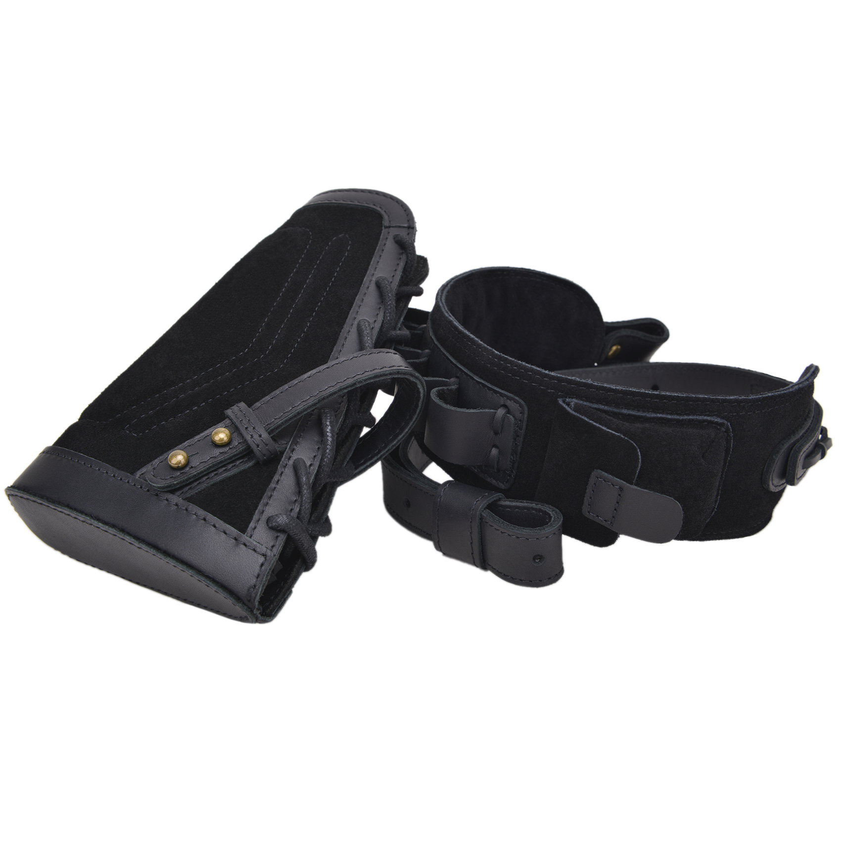 1 Set Leather No Drill Buttstock With Shotgun Sling for 12/16/20GA