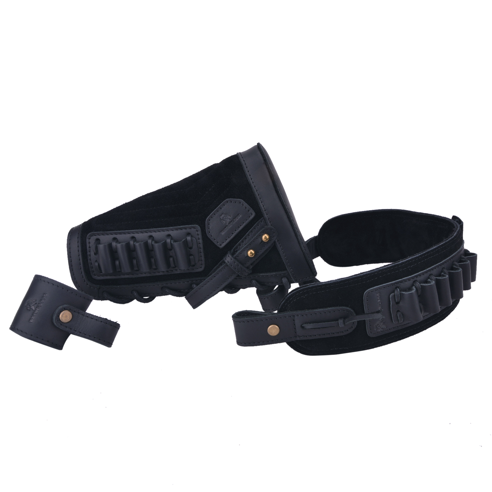 1 Set Leather No Drill Buttstock With Gun Sling , Barrel  Mount  For .308 .30-30 .357 .22LR .17hmr