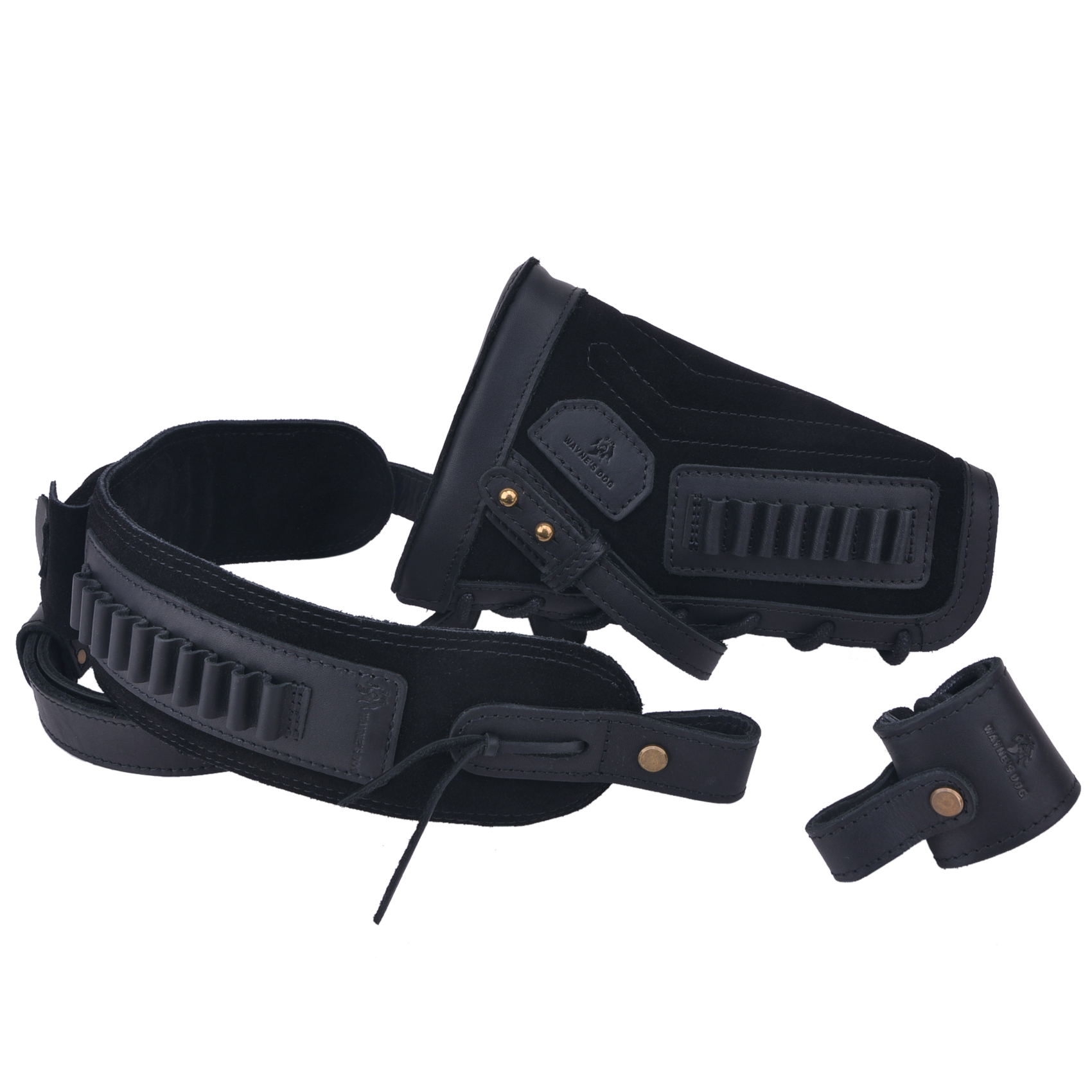 1 Set Leather No Drill Buttstock With Gun Sling , Barrel  Mount  For .308 .30-30 .357 .22LR .17hmr