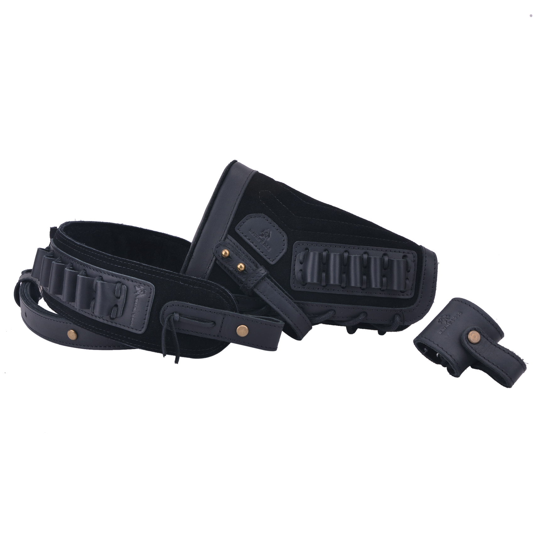 1 Set Leather No Drill Buttstock With Gun Sling , Barrel  Mount  For .308 .30-30 .357 .22LR .17hmr