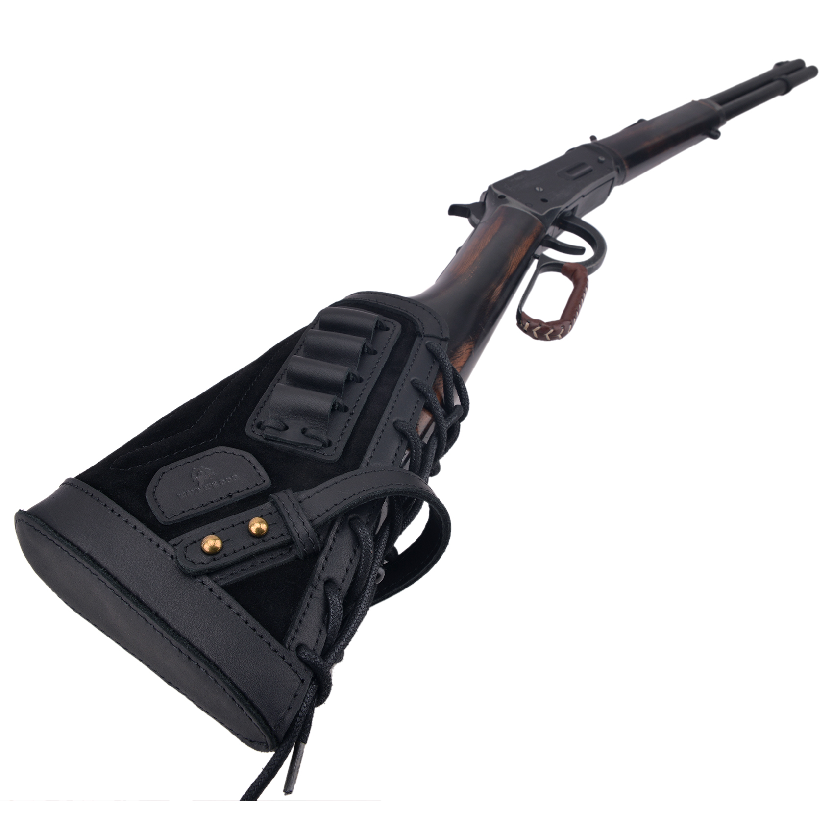 No Drilling Retro Leather Rifle Buttstock Shell Holder Gun Stock Cover Hunting .308  .30-06 .300WIN 410GA