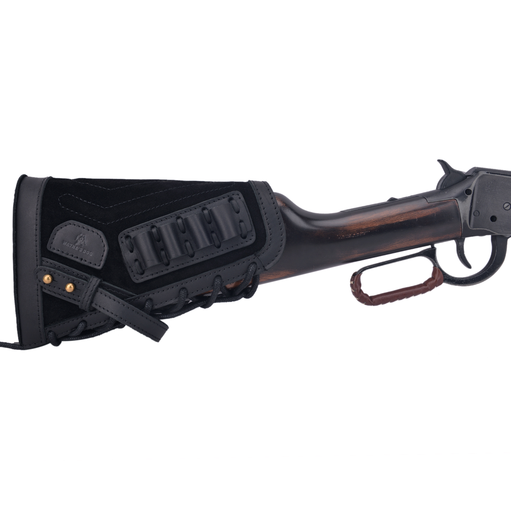 No Drilling Retro Leather Rifle Buttstock Shell Holder Gun Stock Cover Hunting .308  .30-06 .300WIN 410GA