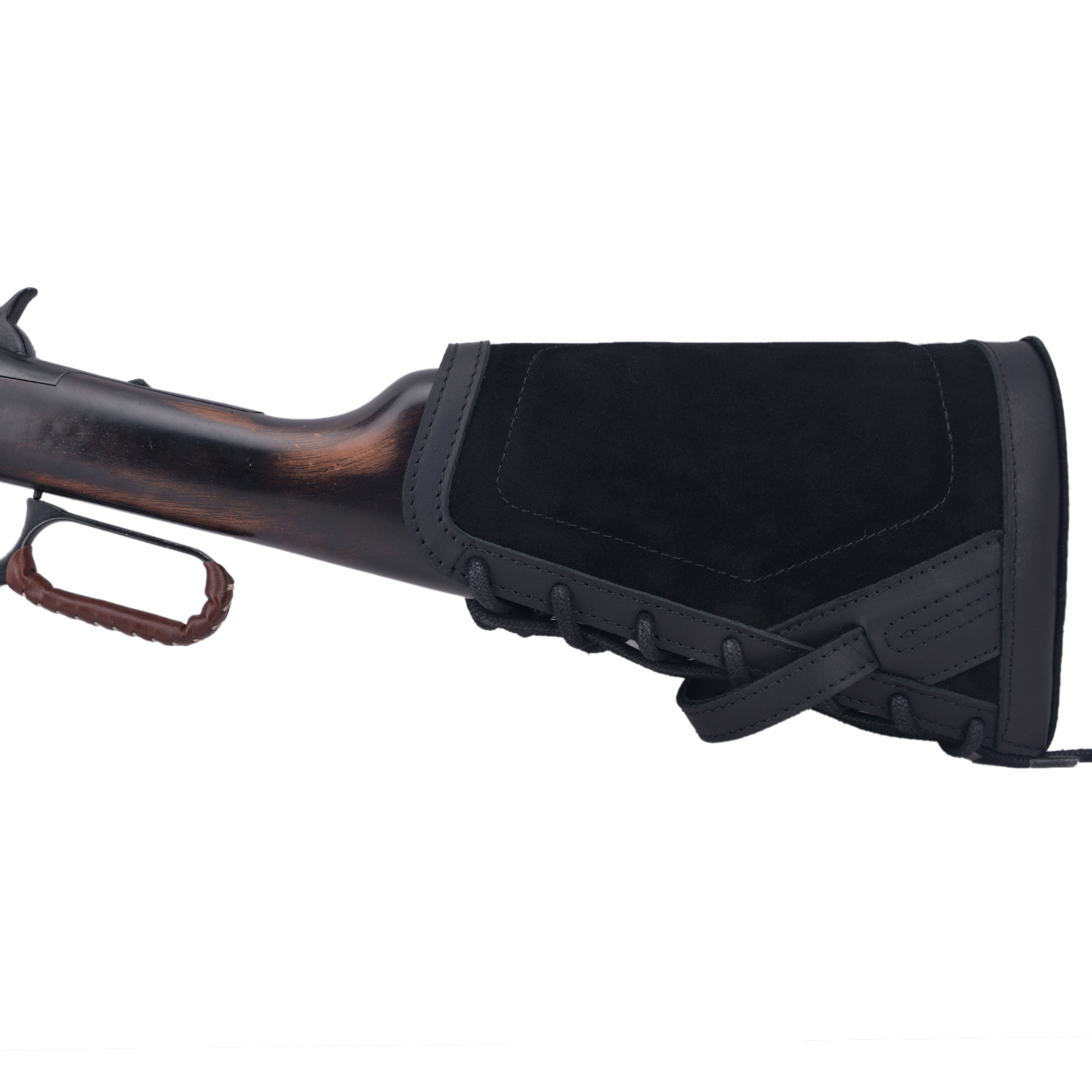 No Drilling Retro Leather Rifle Buttstock Shell Holder Gun Stock Cover Hunting .308  .30-06 .300WIN 410GA