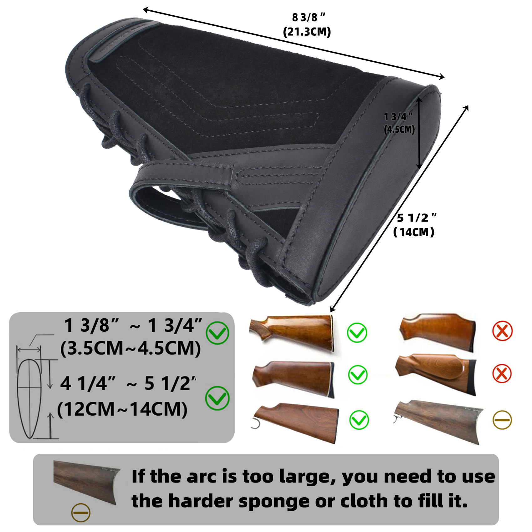 No Drilling Retro Leather Rifle Buttstock Shell Holder Gun Stock Cover Hunting .308  .30-06 .300WIN 410GA .30-30 .357 .22LR .17HMR