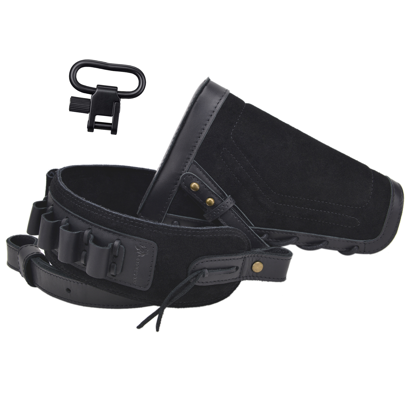 1 Set Leather No Drill Buttstock With Shotgun Sling for 12/16/20GA