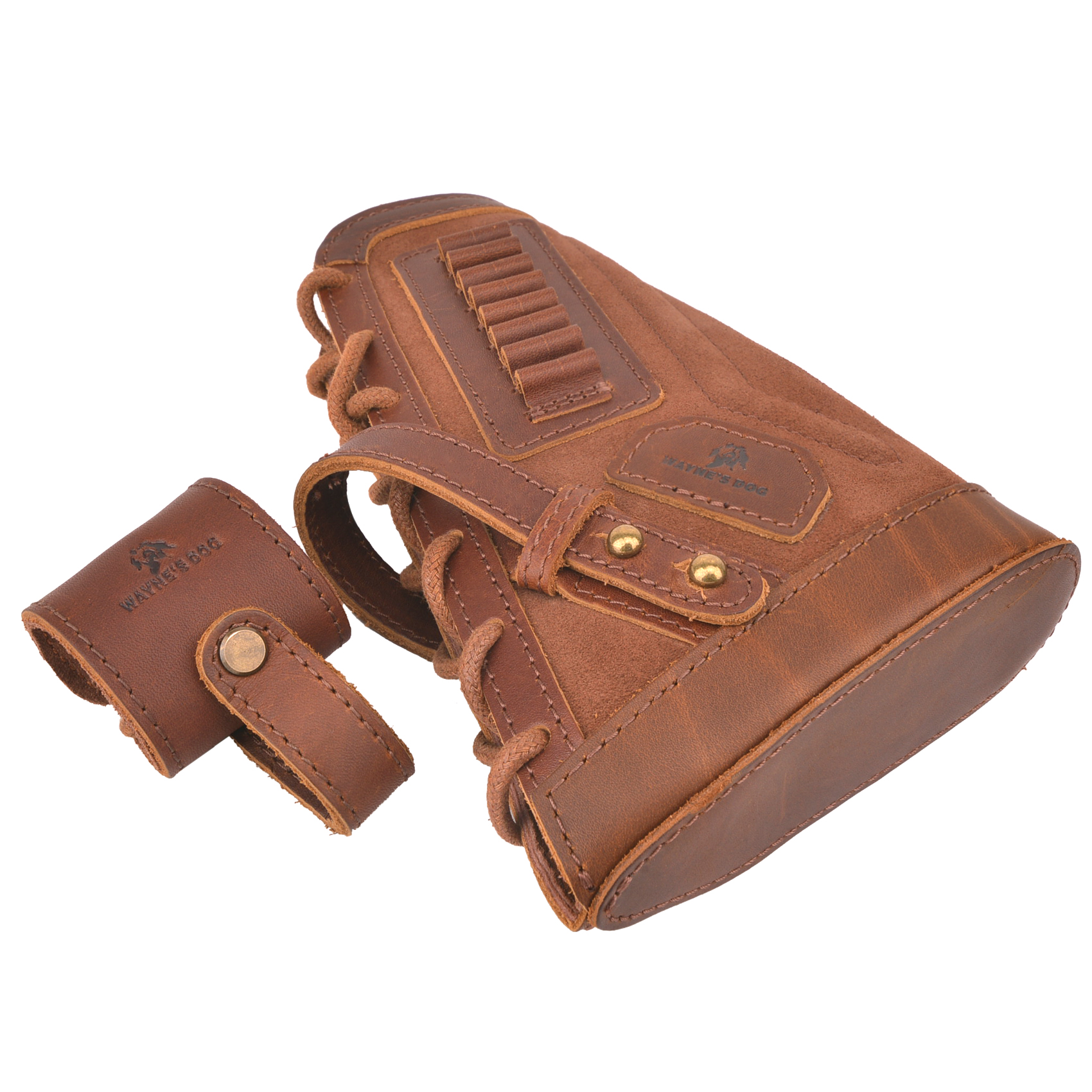 Leather Rifle No Drill Buttstock with Sling Barrel Mount .308 .30-06 .357 .22LR .30-30