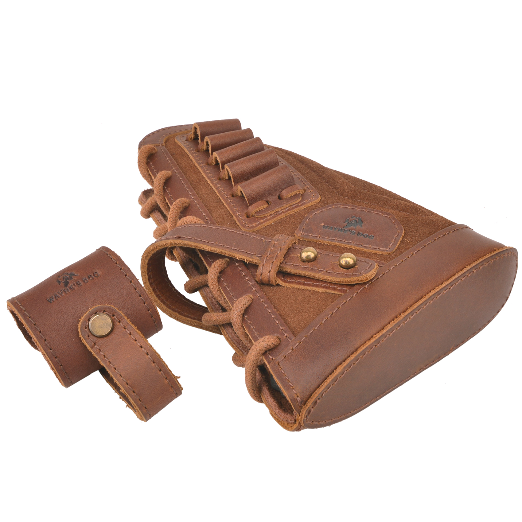 Leather Rifle No Drill Buttstock with Sling Barrel Mount .308 .30-06 .357 .22LR .30-30