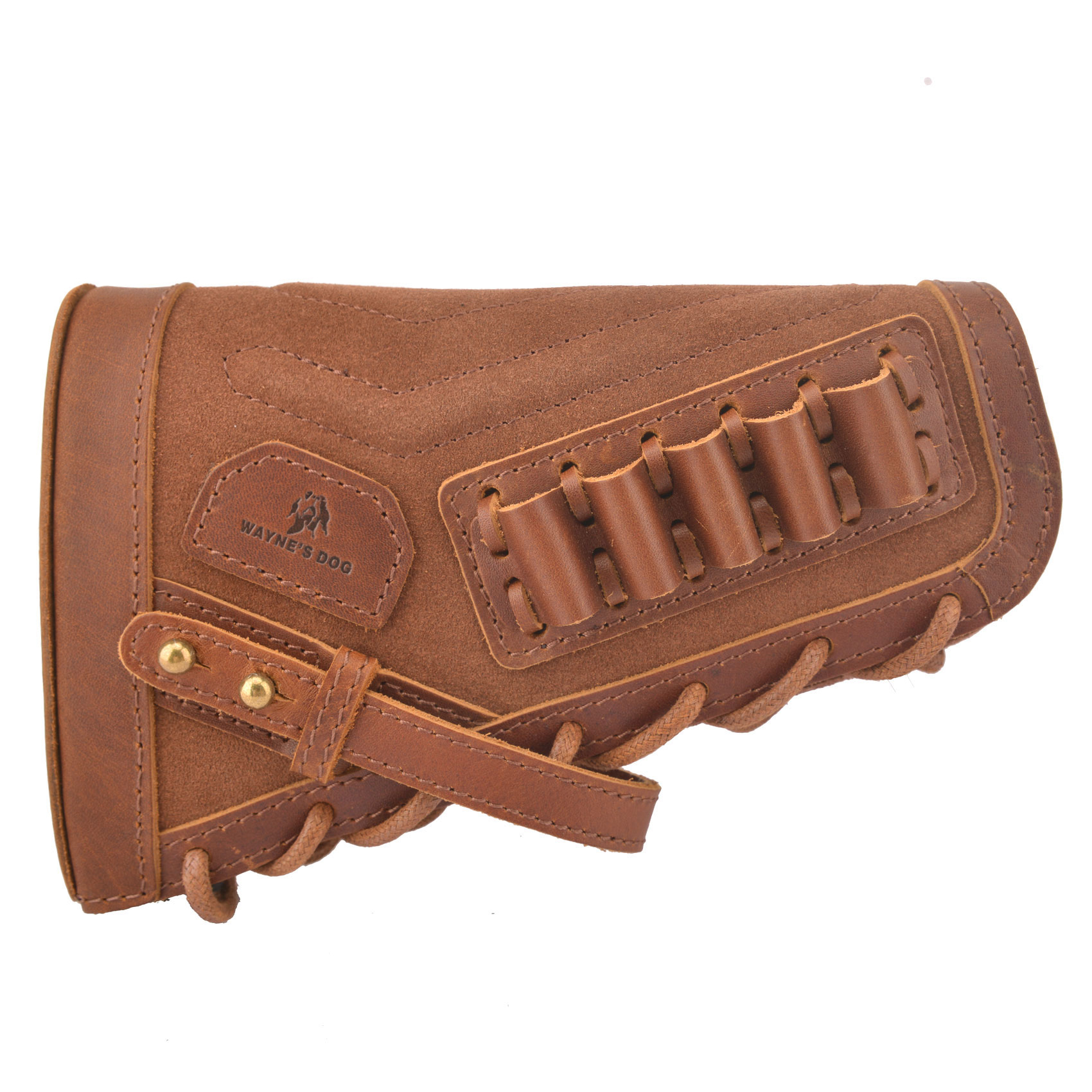 No Drilling Retro Leather Rifle Buttstock Shell Holder Gun Stock Cover Hunting .308  .30-06 .300WIN 410GA .30-30 .357 .22LR .17HMR