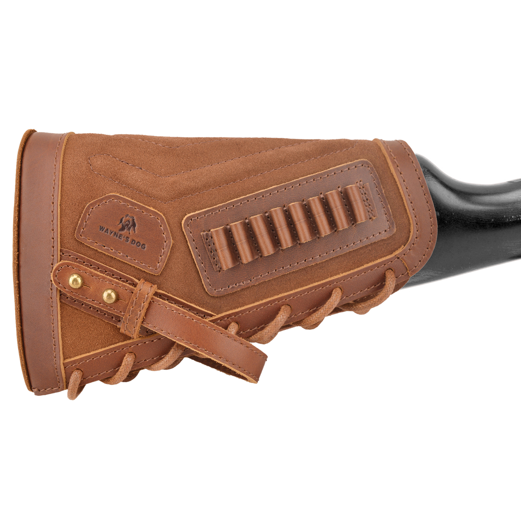 No Drilling Retro Leather Rifle Buttstock Shell Holder Gun Stock Cover Hunting .308  .30-06 .300WIN 410GA .30-30 .357 .22LR .17HMR