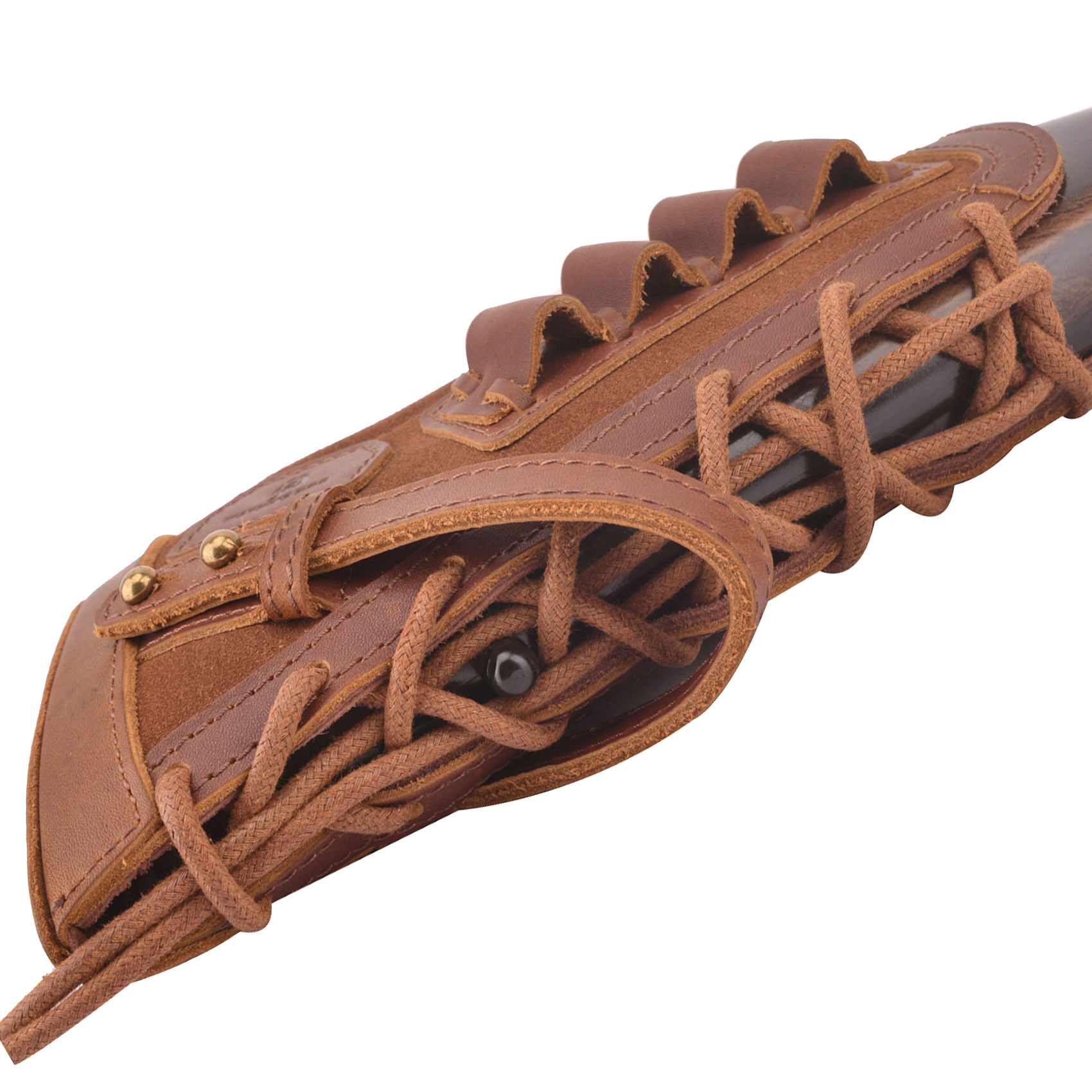 No Drilling Retro Leather Rifle Buttstock Shell Holder Gun Stock Cover Hunting .308  .30-06 .300WIN 410GA