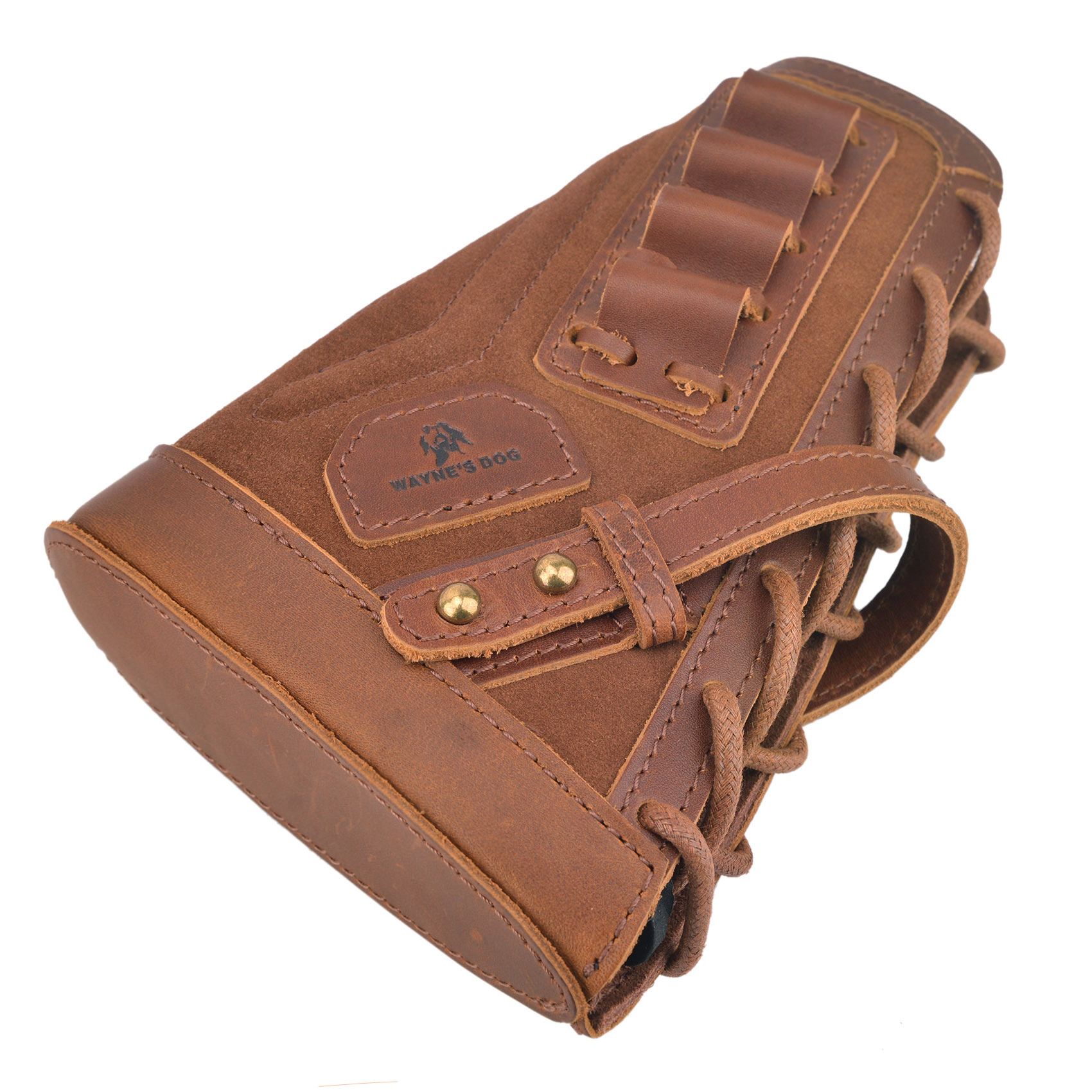 No Drilling Retro Leather Rifle Buttstock Shell Holder Gun Stock Cover Hunting .308  .30-06 .300WIN 410GA