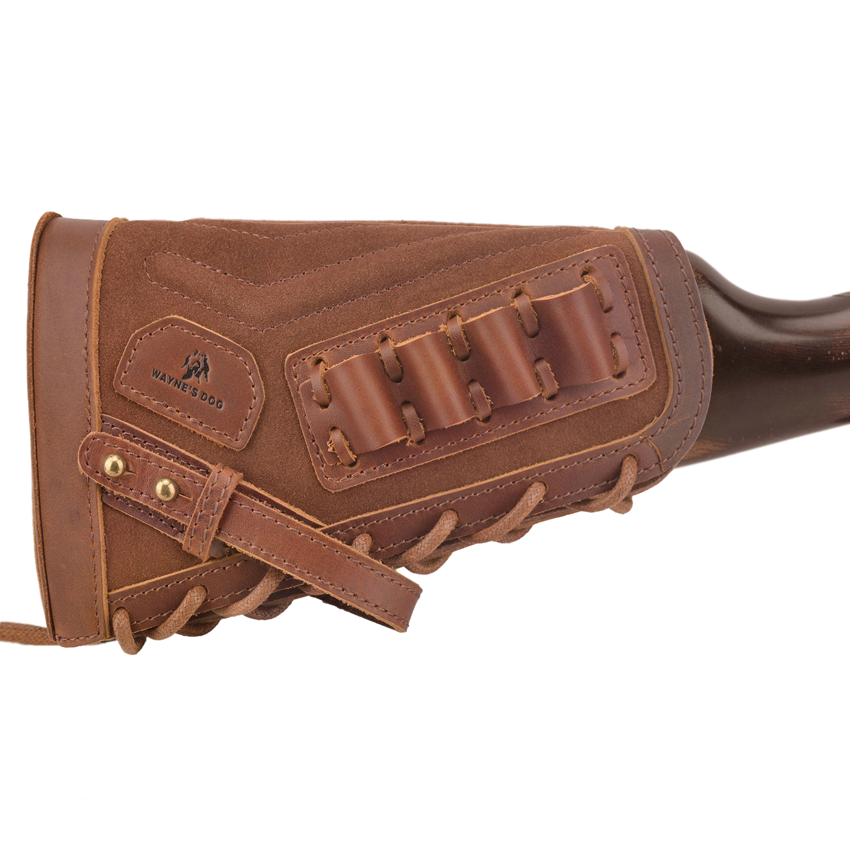 No Drilling Retro Leather Rifle Buttstock Shell Holder Gun Stock Cover Hunting .308  .30-06 .300WIN 410GA